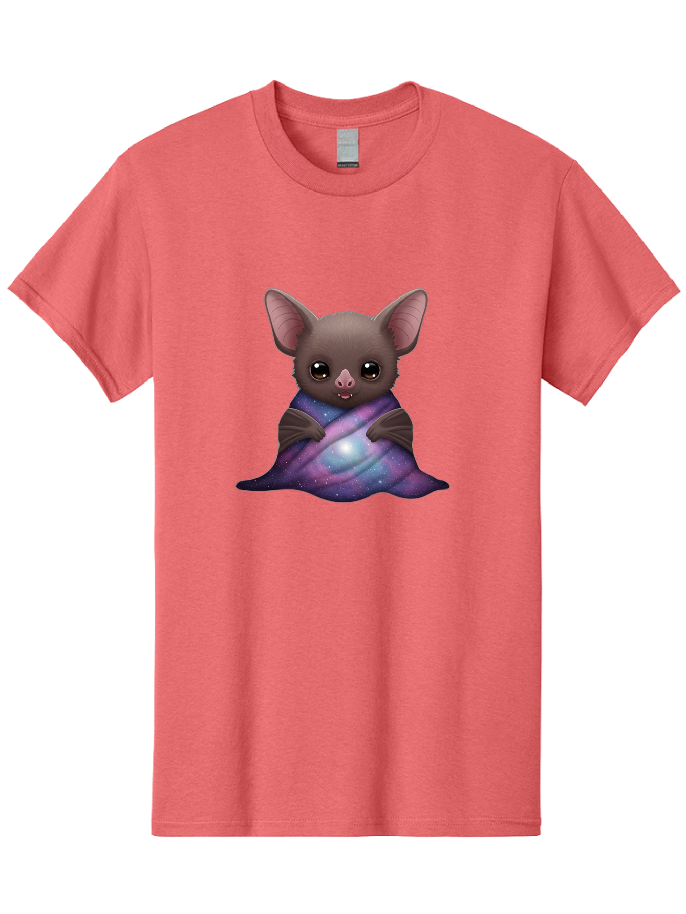 Bat-Wrapped-In-Galaxy-Blanket Men'S Graphic Tee, 100% Cotton, Comfortable Casual Summer Wear, Machine Washable, Vintage Camera, Old Camera, Antique Camera, Black Camera, Classic Photography, Photography Equipment, Nostalgic Device, Bal770