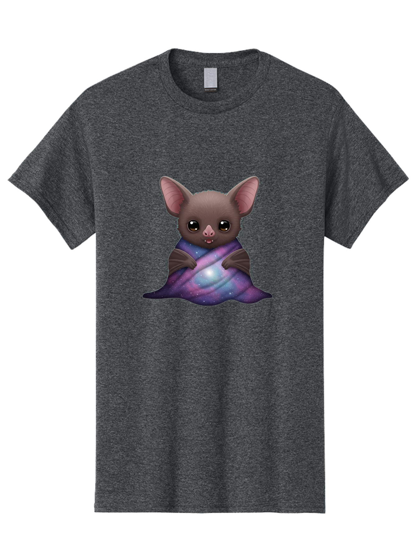 Bat-Wrapped-In-Galaxy-Blanket Men'S Graphic Tee, 100% Cotton, Comfortable Casual Summer Wear, Machine Washable, Vintage Camera, Old Camera, Antique Camera, Black Camera, Classic Photography, Photography Equipment, Nostalgic Device, Bal770