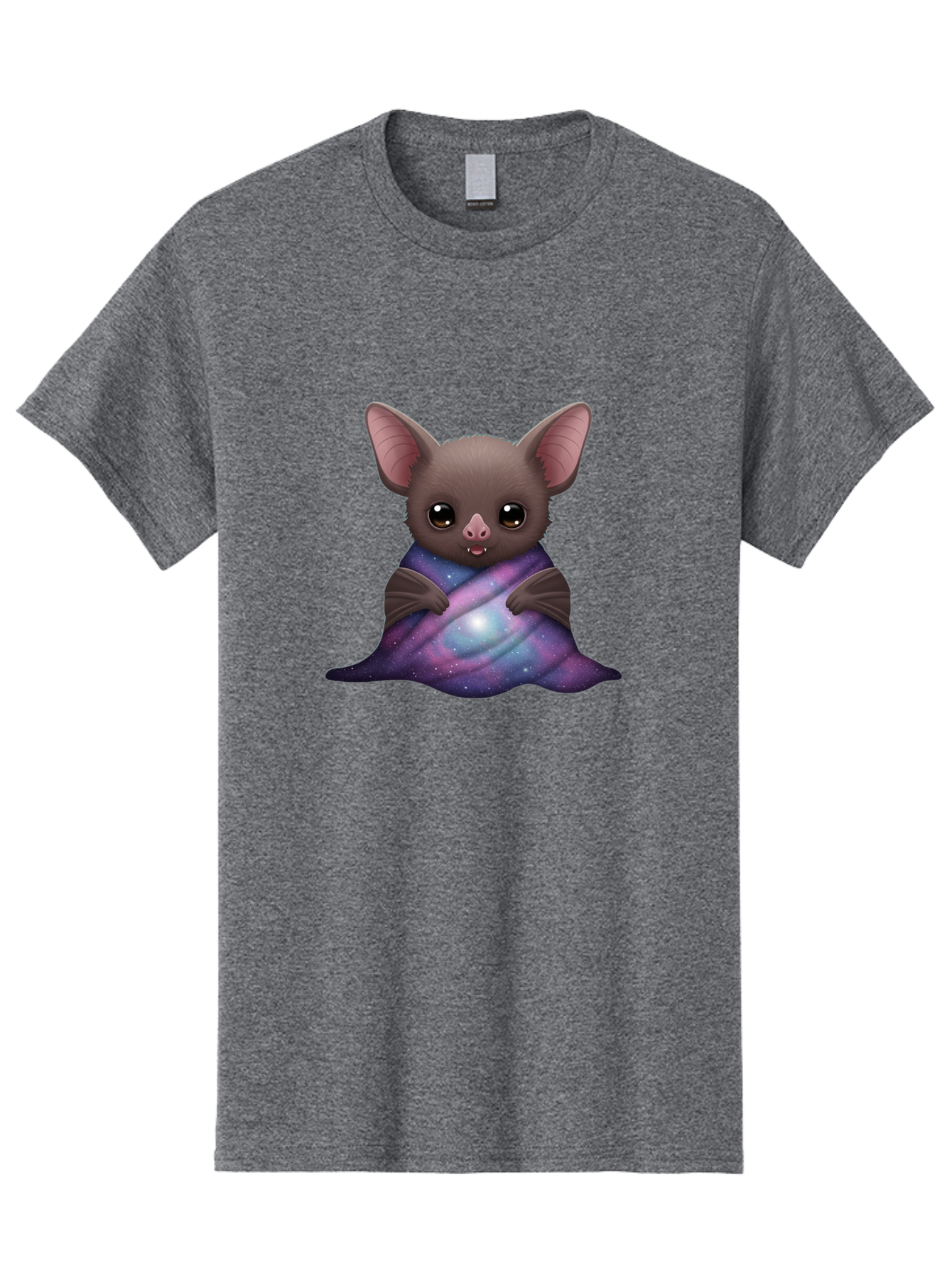 Bat-Wrapped-In-Galaxy-Blanket Men'S Graphic Tee, 100% Cotton, Comfortable Casual Summer Wear, Machine Washable, Vintage Camera, Old Camera, Antique Camera, Black Camera, Classic Photography, Photography Equipment, Nostalgic Device, Bal770