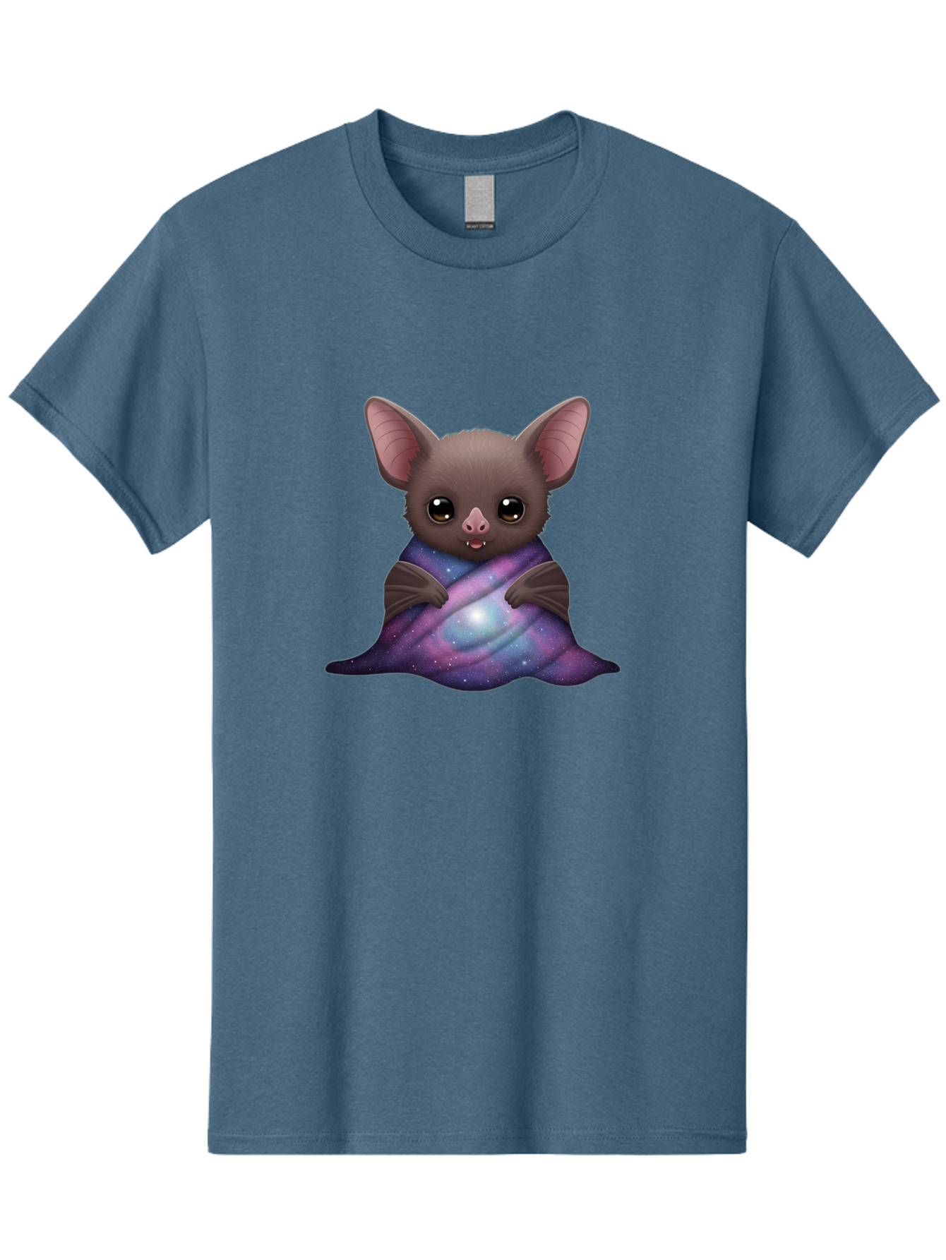 Bat-Wrapped-In-Galaxy-Blanket Men'S Graphic Tee, 100% Cotton, Comfortable Casual Summer Wear, Machine Washable, Vintage Camera, Old Camera, Antique Camera, Black Camera, Classic Photography, Photography Equipment, Nostalgic Device, Bal770