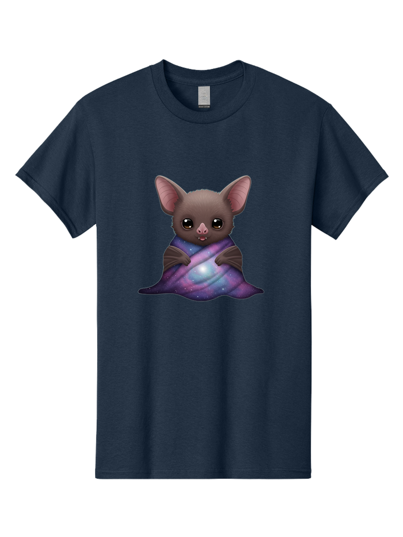 Bat-Wrapped-In-Galaxy-Blanket Men'S Graphic Tee, 100% Cotton, Comfortable Casual Summer Wear, Machine Washable, Vintage Camera, Old Camera, Antique Camera, Black Camera, Classic Photography, Photography Equipment, Nostalgic Device, Bal770