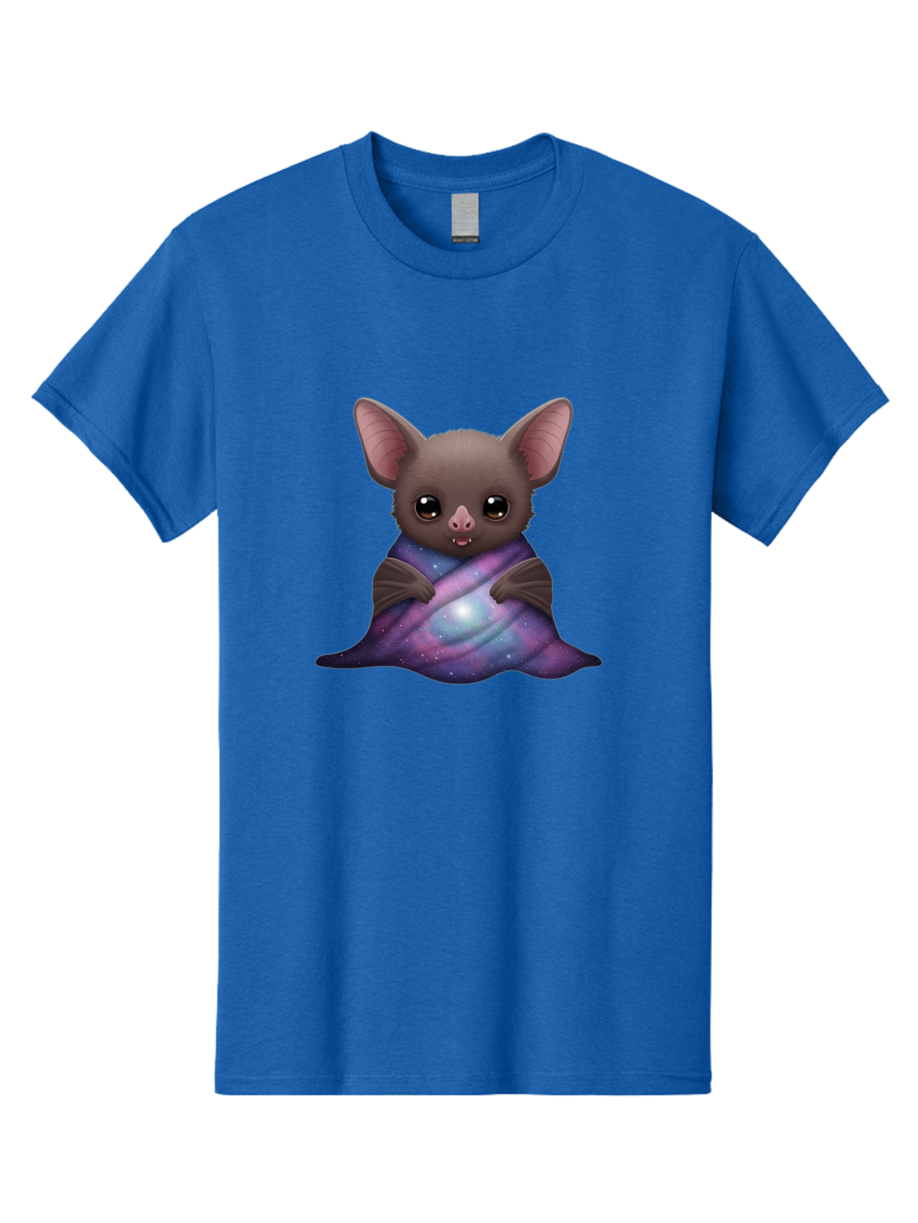 Bat-Wrapped-In-Galaxy-Blanket Men'S Graphic Tee, 100% Cotton, Comfortable Casual Summer Wear, Machine Washable, Vintage Camera, Old Camera, Antique Camera, Black Camera, Classic Photography, Photography Equipment, Nostalgic Device, Bal770