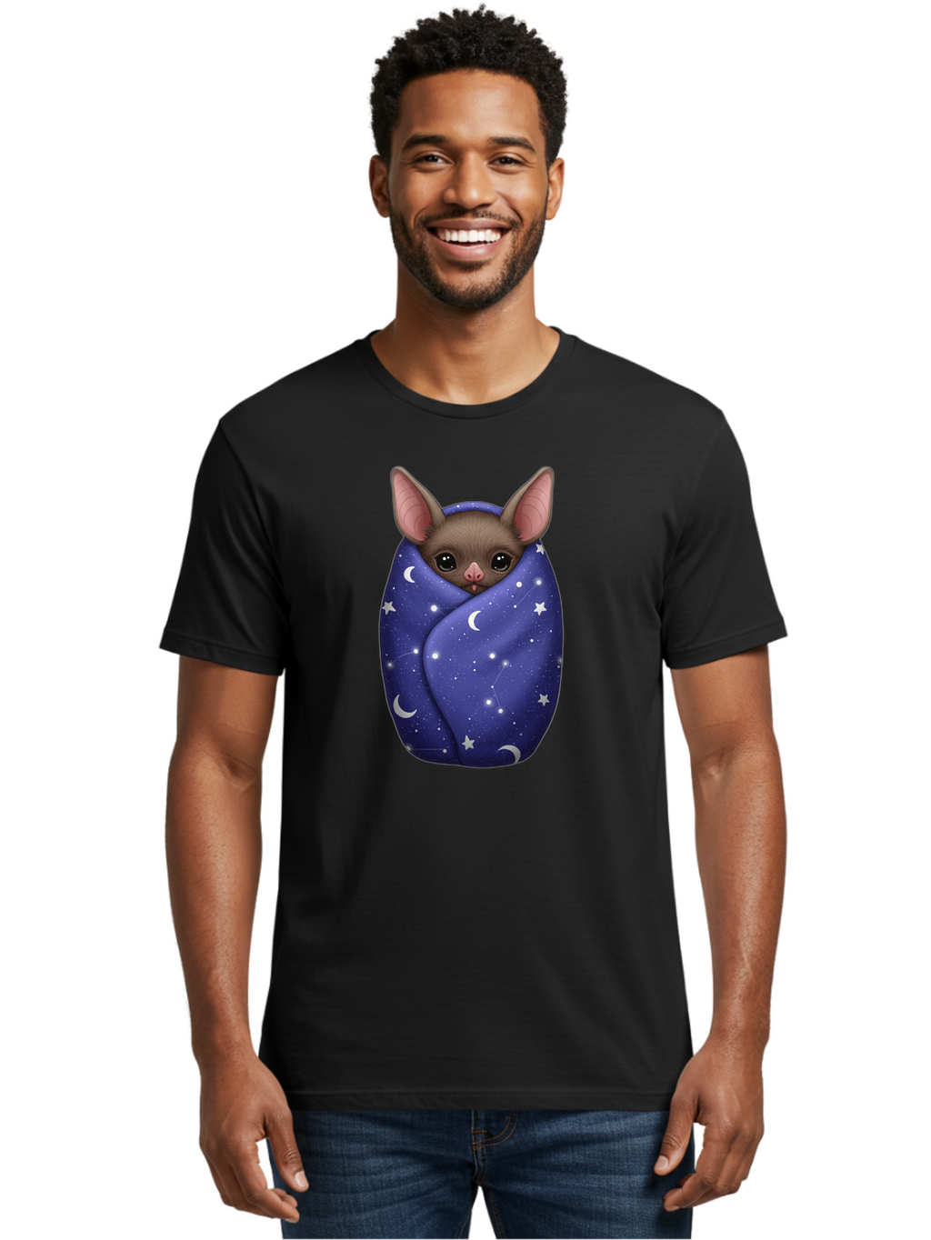Bat-Wrapped-In-Stars Men'S Graphic Tee, 100% Cotton, Comfortable Casual Summer Wear, Machine Washable, Vintage Camera, Old Camera, Antique Camera, Black Camera, Classic Photography, Photography Equipment, Nostalgic Device, Film Camera, Bal771