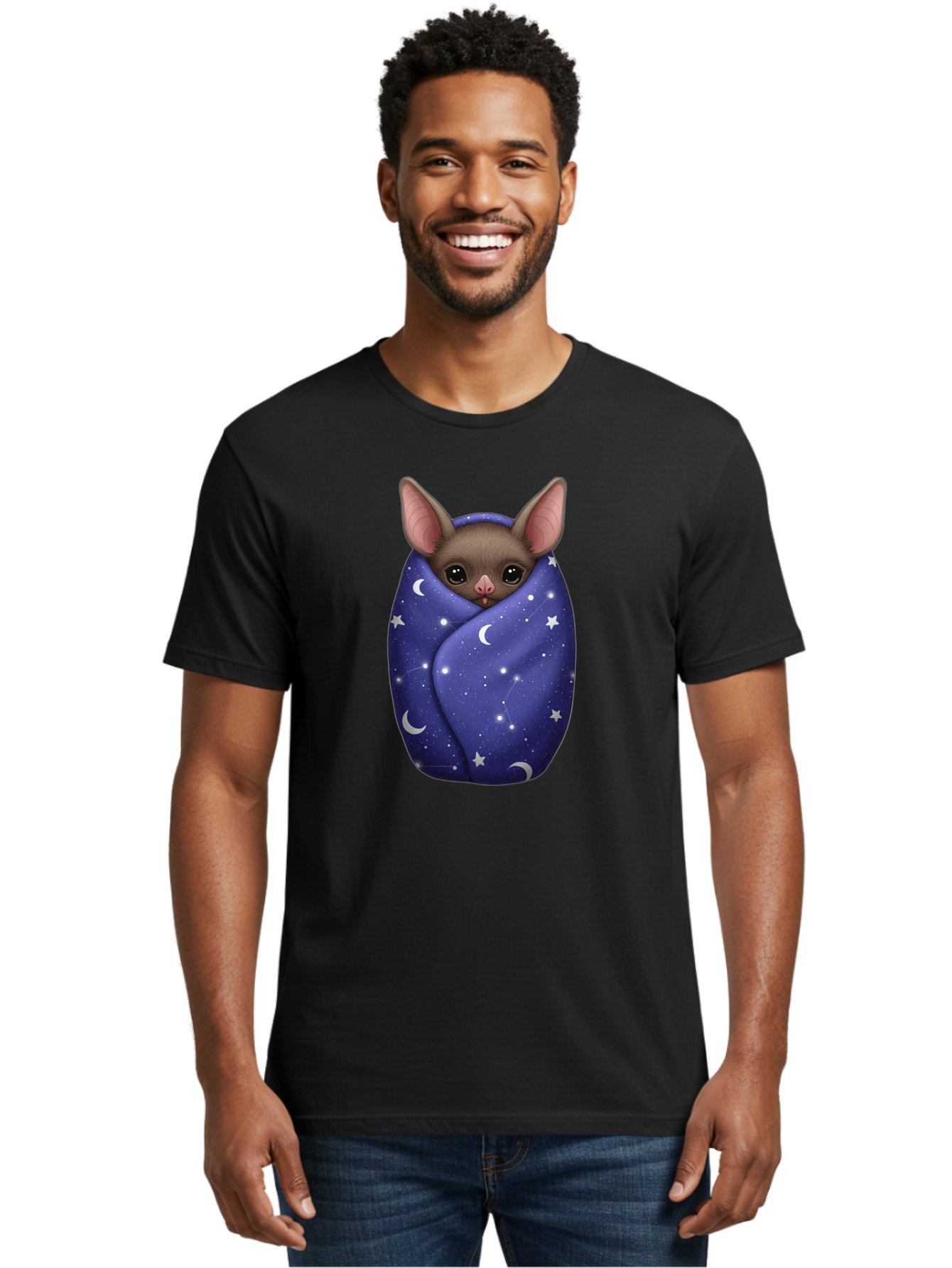 Bat-Wrapped-In-Stars Men'S Graphic Tee, 100% Cotton, Comfortable Casual Summer Wear, Machine Washable, Vintage Camera, Old Camera, Antique Camera, Black Camera, Classic Photography, Photography Equipment, Nostalgic Device, Film Camera, Bal771