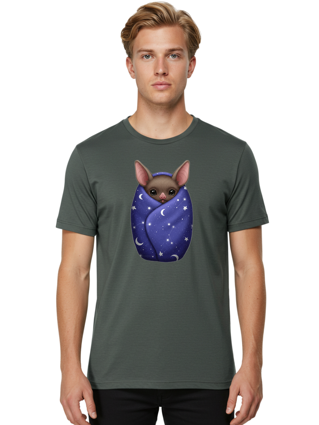 Bat-Wrapped-In-Stars Men'S Graphic Tee, 100% Cotton, Comfortable Casual Summer Wear, Machine Washable, Vintage Camera, Old Camera, Antique Camera, Black Camera, Classic Photography, Photography Equipment, Nostalgic Device, Film Camera, Bal771