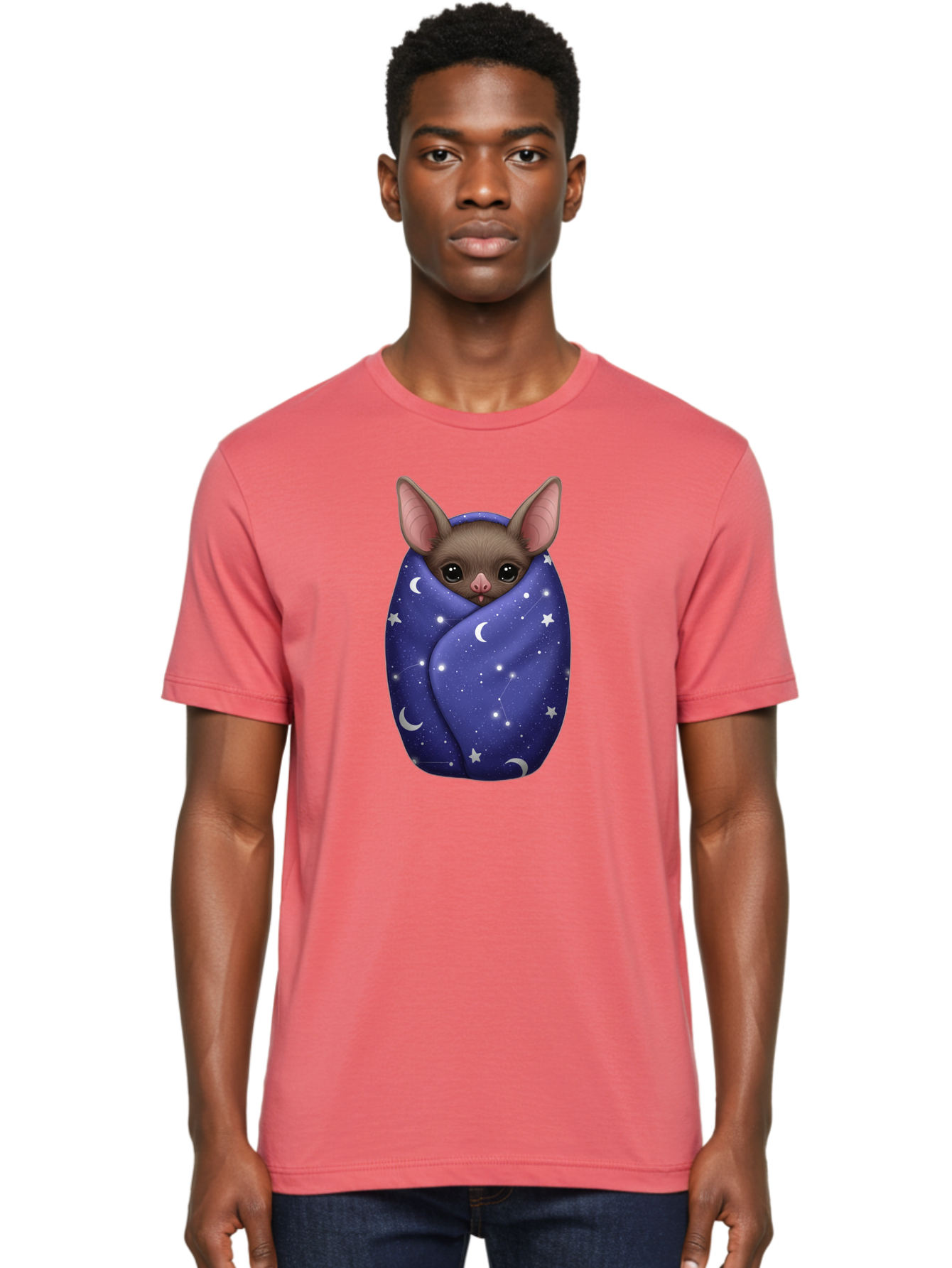 Bat-Wrapped-In-Stars Men'S Graphic Tee, 100% Cotton, Comfortable Casual Summer Wear, Machine Washable, Vintage Camera, Old Camera, Antique Camera, Black Camera, Classic Photography, Photography Equipment, Nostalgic Device, Film Camera, Bal771