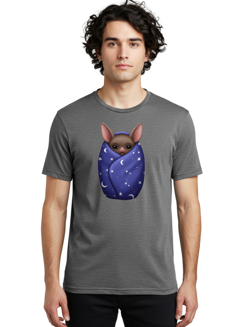 Bat-Wrapped-In-Stars Men'S Graphic Tee, 100% Cotton, Comfortable Casual Summer Wear, Machine Washable, Vintage Camera, Old Camera, Antique Camera, Black Camera, Classic Photography, Photography Equipment, Nostalgic Device, Film Camera, Bal771