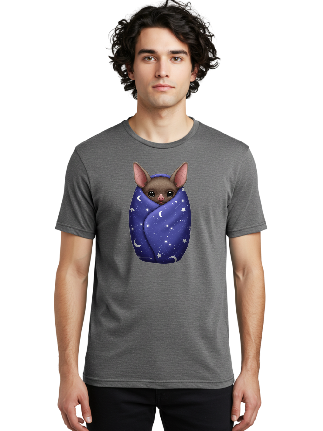 Bat-Wrapped-In-Stars Men'S Graphic Tee, 100% Cotton, Comfortable Casual Summer Wear, Machine Washable, Vintage Camera, Old Camera, Antique Camera, Black Camera, Classic Photography, Photography Equipment, Nostalgic Device, Film Camera, Bal771