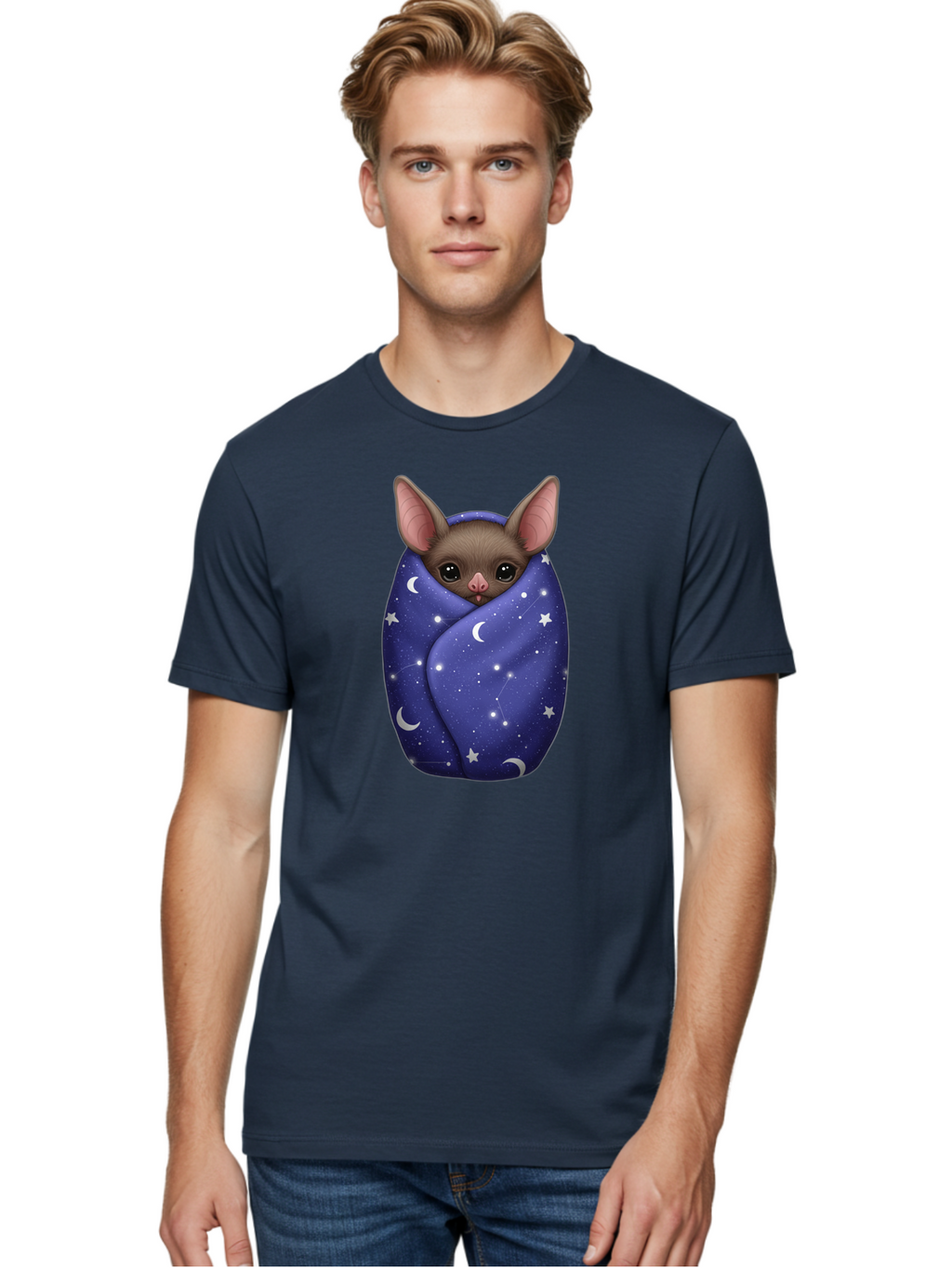 Bat-Wrapped-In-Stars Men'S Graphic Tee, 100% Cotton, Comfortable Casual Summer Wear, Machine Washable, Vintage Camera, Old Camera, Antique Camera, Black Camera, Classic Photography, Photography Equipment, Nostalgic Device, Film Camera, Bal771