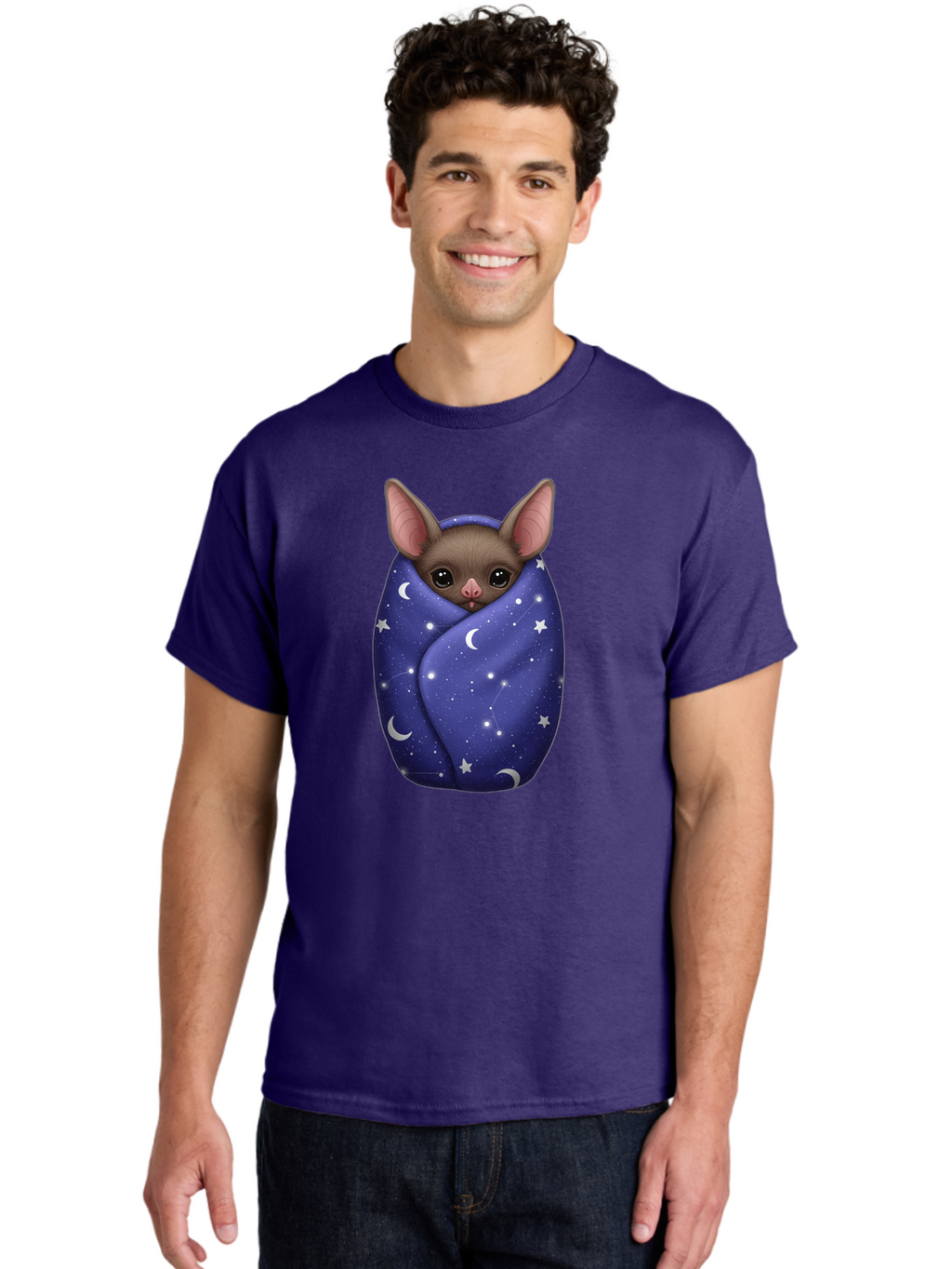 Bat-Wrapped-In-Stars Men'S Graphic Tee, 100% Cotton, Comfortable Casual Summer Wear, Machine Washable, Vintage Camera, Old Camera, Antique Camera, Black Camera, Classic Photography, Photography Equipment, Nostalgic Device, Film Camera, Bal771
