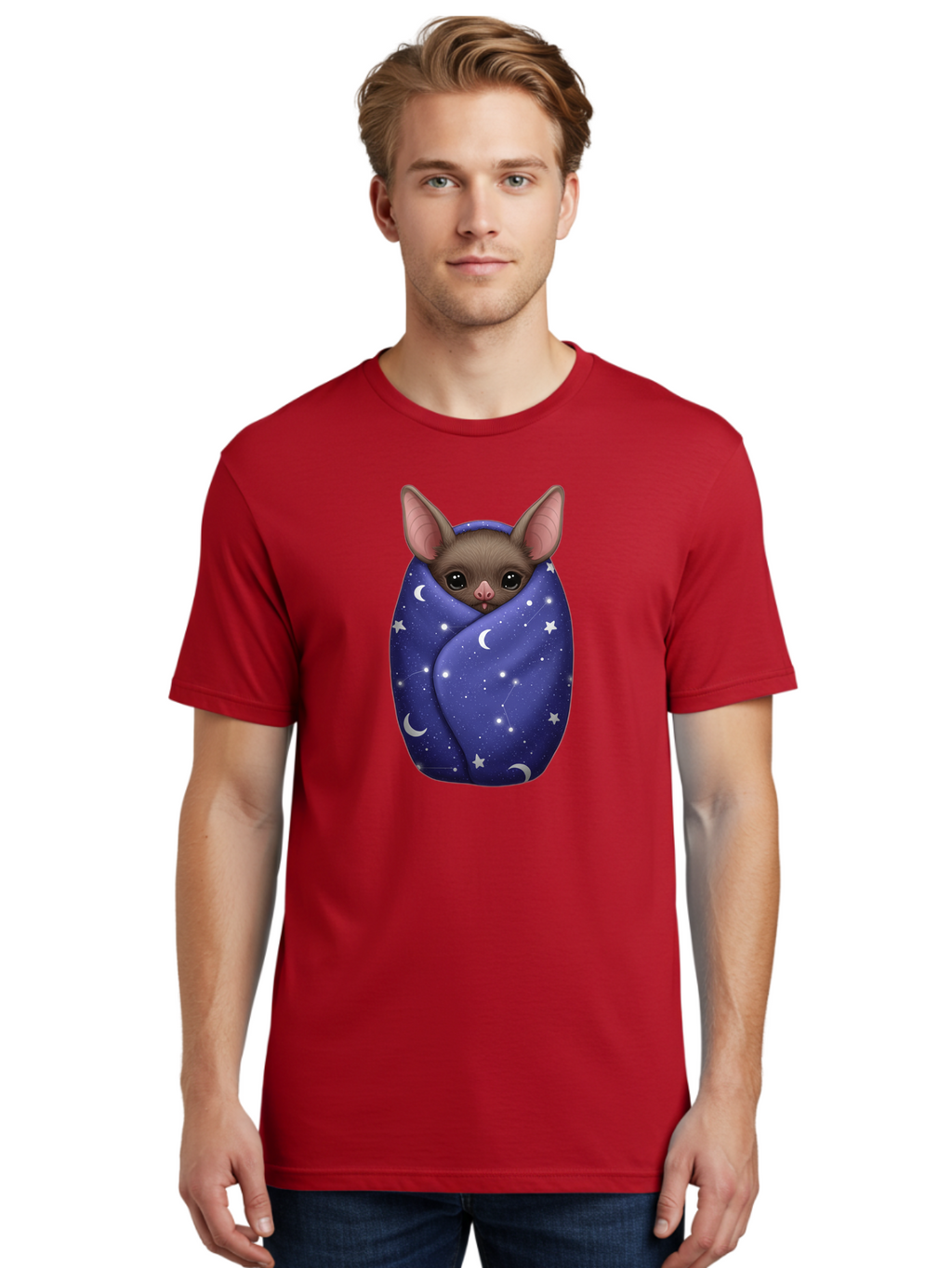 Bat-Wrapped-In-Stars Men'S Graphic Tee, 100% Cotton, Comfortable Casual Summer Wear, Machine Washable, Vintage Camera, Old Camera, Antique Camera, Black Camera, Classic Photography, Photography Equipment, Nostalgic Device, Film Camera, Bal771