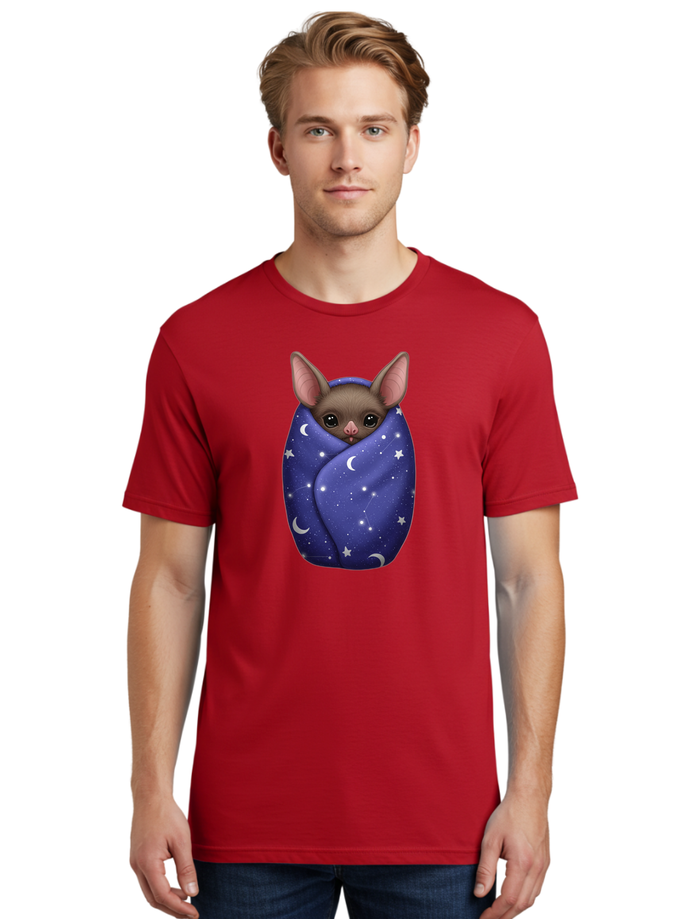 Bat-Wrapped-In-Stars Men'S Graphic Tee, 100% Cotton, Comfortable Casual Summer Wear, Machine Washable, Vintage Camera, Old Camera, Antique Camera, Black Camera, Classic Photography, Photography Equipment, Nostalgic Device, Film Camera, Bal771