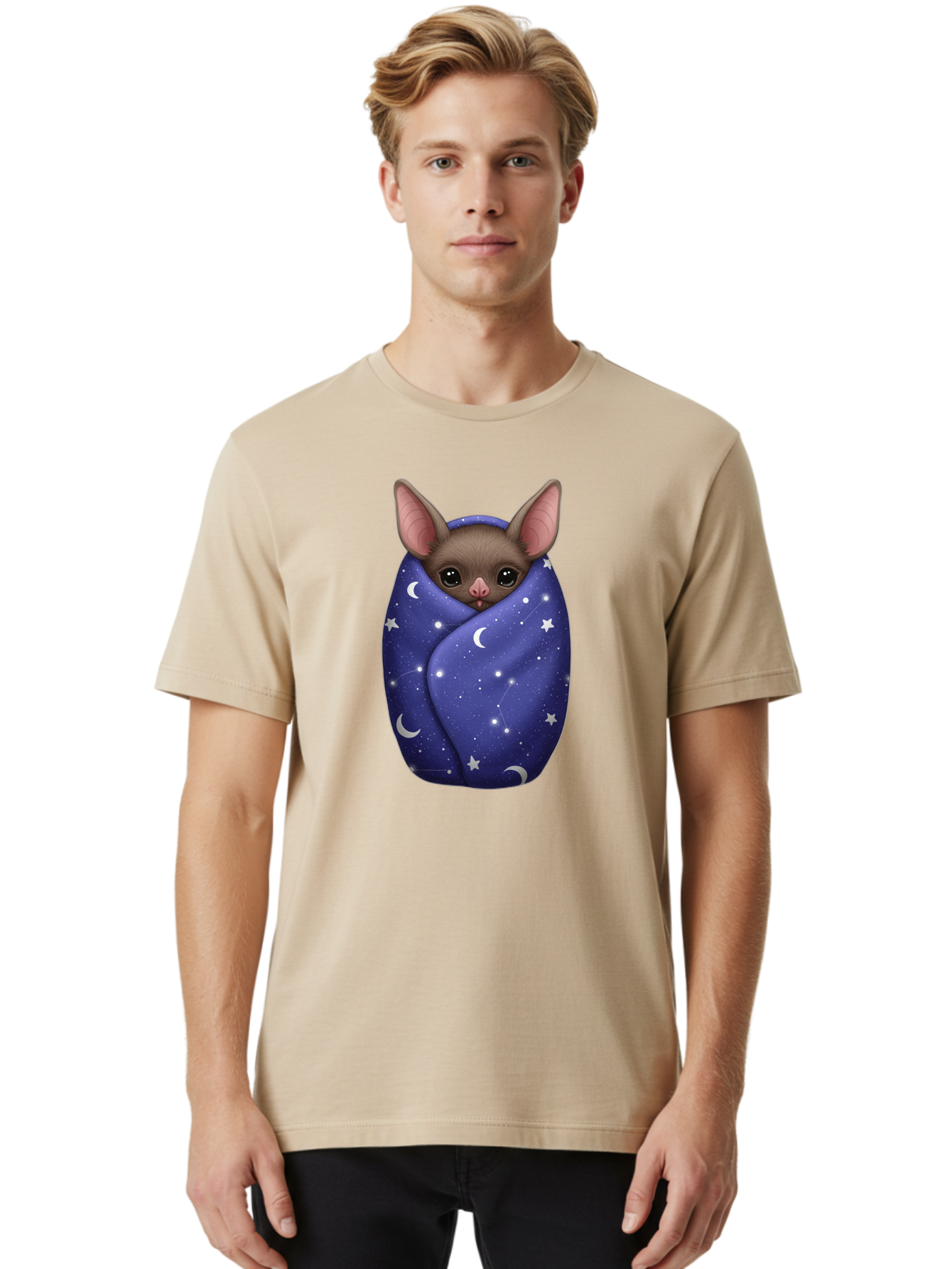 Bat-Wrapped-In-Stars Men'S Graphic Tee, 100% Cotton, Comfortable Casual Summer Wear, Machine Washable, Vintage Camera, Old Camera, Antique Camera, Black Camera, Classic Photography, Photography Equipment, Nostalgic Device, Film Camera, Bal771
