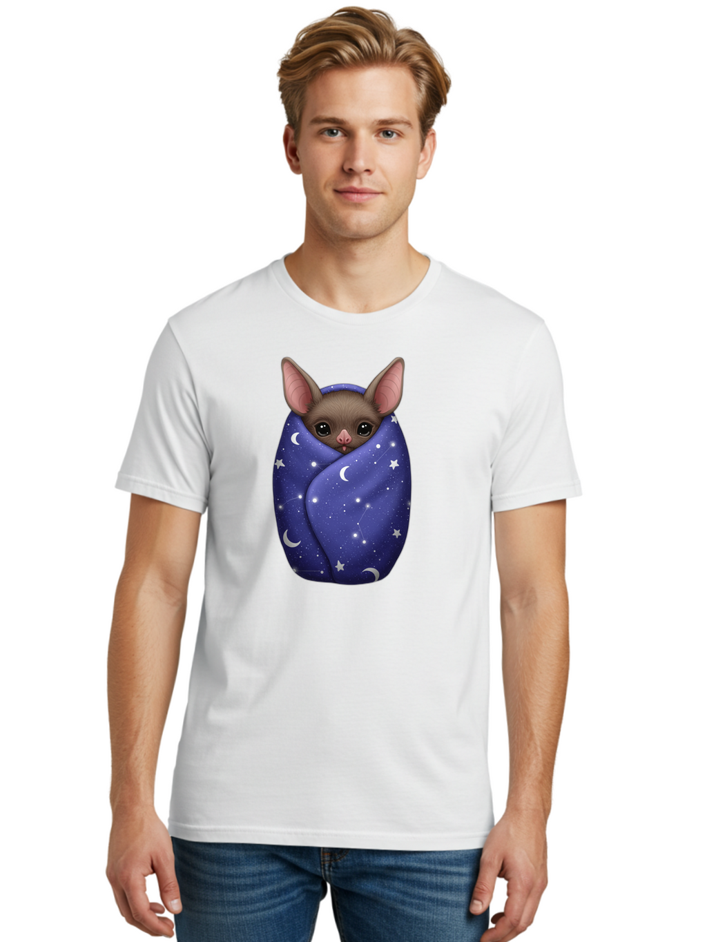 Bat-Wrapped-In-Stars Men'S Graphic Tee, 100% Cotton, Comfortable Casual Summer Wear, Machine Washable, Vintage Camera, Old Camera, Antique Camera, Black Camera, Classic Photography, Photography Equipment, Nostalgic Device, Film Camera, Bal771