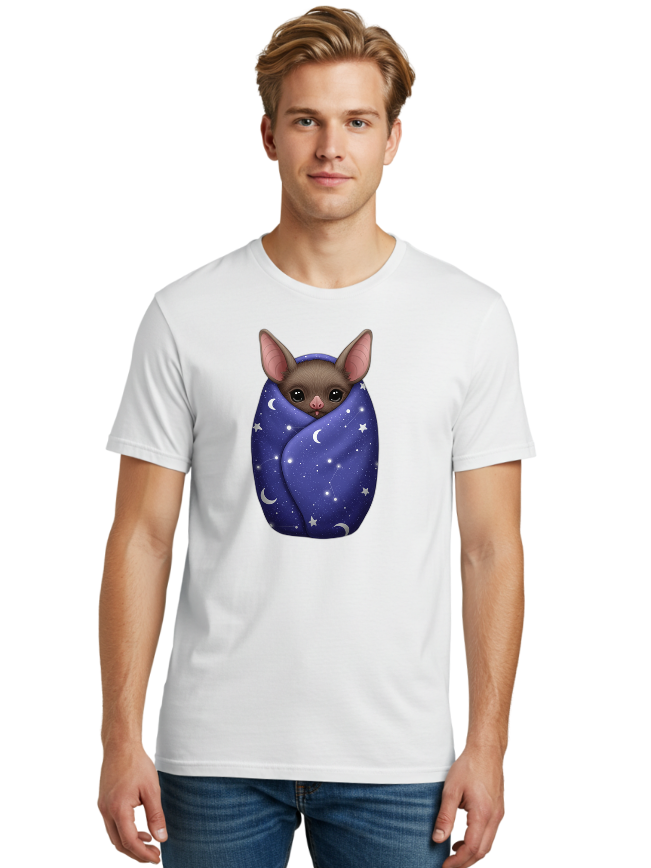 Bat-Wrapped-In-Stars Men'S Graphic Tee, 100% Cotton, Comfortable Casual Summer Wear, Machine Washable, Vintage Camera, Old Camera, Antique Camera, Black Camera, Classic Photography, Photography Equipment, Nostalgic Device, Film Camera, Bal771