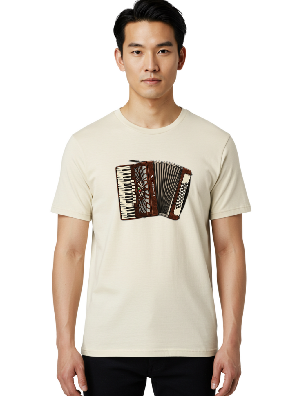 Bavaria-Accordian Men'S Graphic Tee, 100% Cotton, Comfortable Casual Summer Wear, Machine Washable, Vintage Camera, Old Camera, Antique Camera, Black Camera, Classic Photography, Photography Equipment, Nostalgic Device, Film Camera, Camera Art Bal772