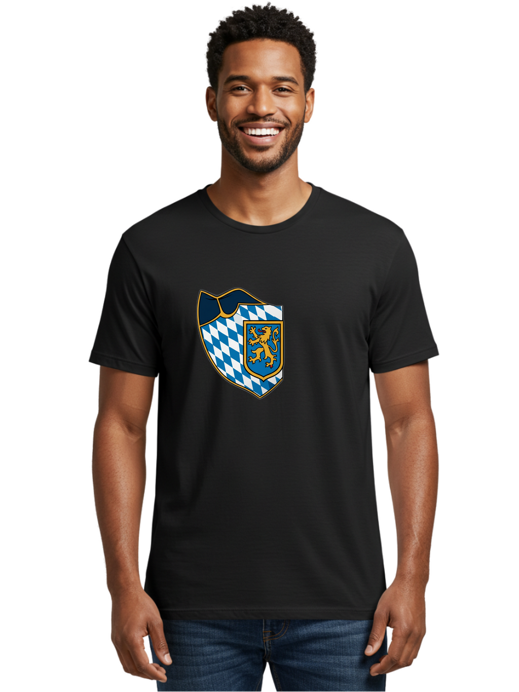 Bavarian-Coat-Of-Arms Men'S Graphic Tee, 100% Cotton, Comfortable Casual Summer Wear, Machine Washable, Vintage Camera, Old Camera, Antique Camera, Black Camera, Classic Photography, Photography Equipment, Nostalgic Device, Film Camera, Bal774