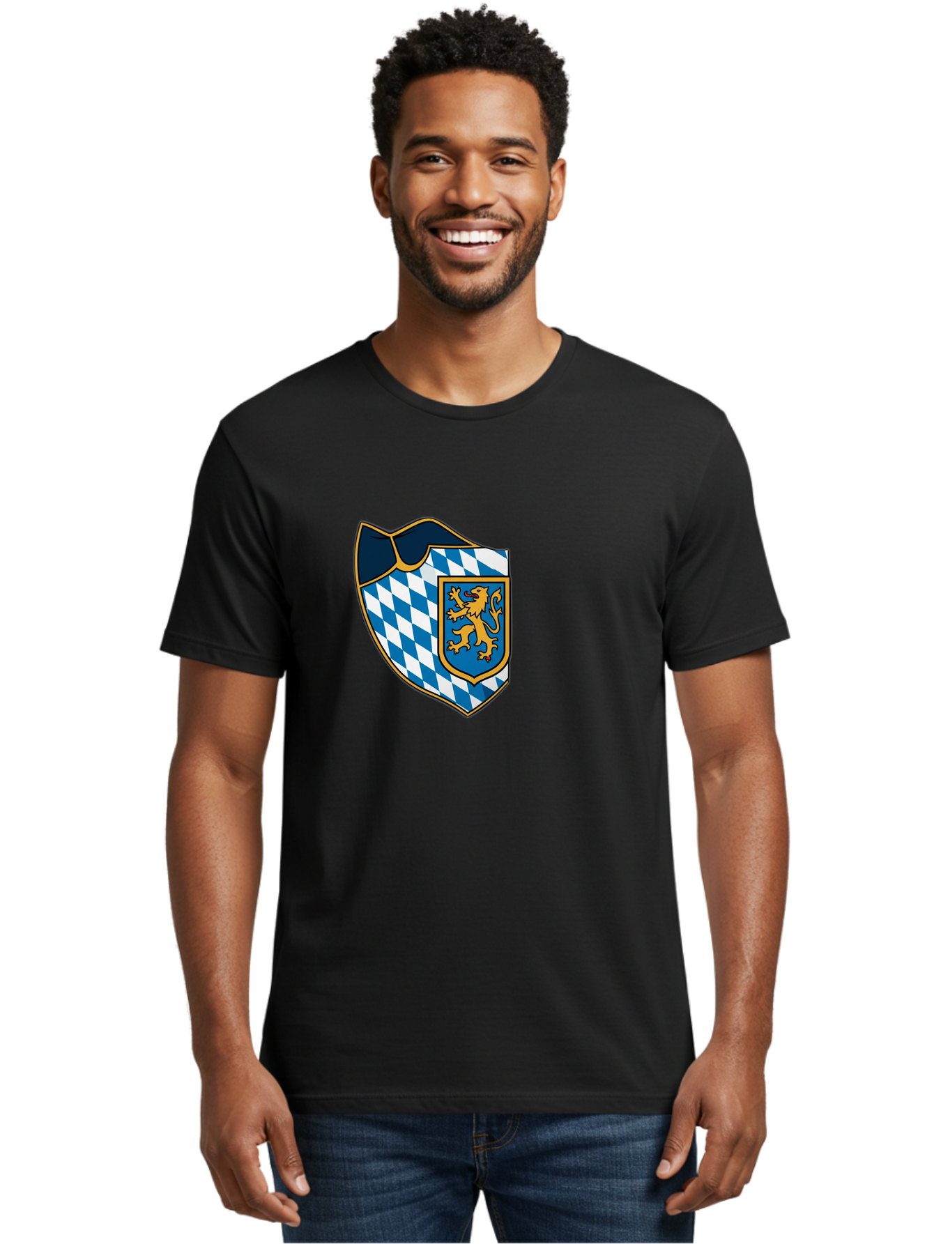 Bavarian-Coat-Of-Arms Men'S Graphic Tee, 100% Cotton, Comfortable Casual Summer Wear, Machine Washable, Vintage Camera, Old Camera, Antique Camera, Black Camera, Classic Photography, Photography Equipment, Nostalgic Device, Film Camera, Bal774