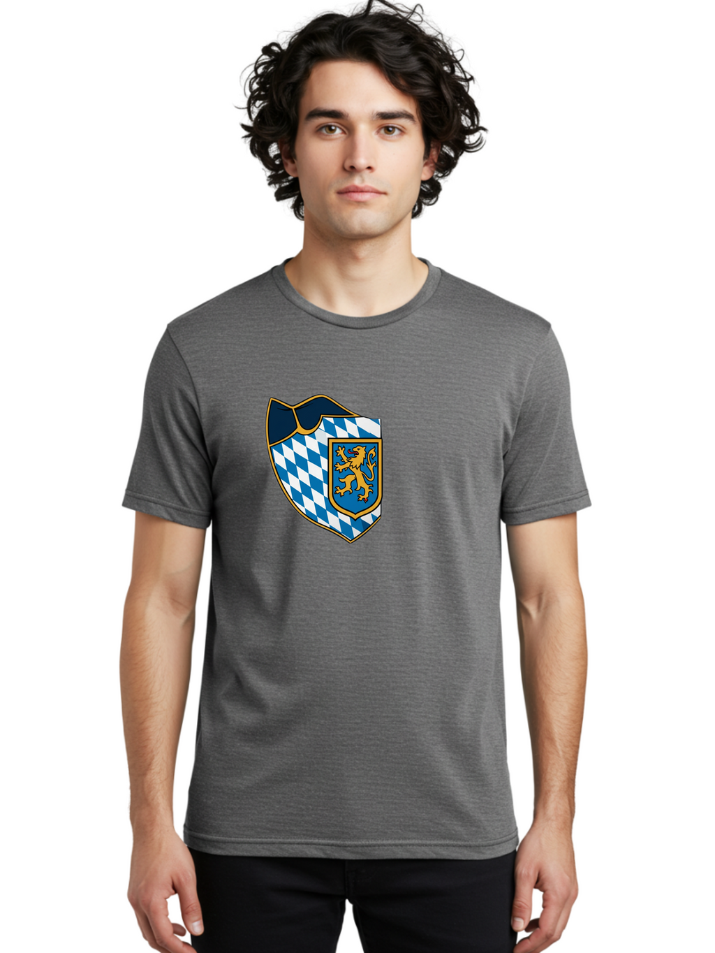 Bavarian-Coat-Of-Arms Men'S Graphic Tee, 100% Cotton, Comfortable Casual Summer Wear, Machine Washable, Vintage Camera, Old Camera, Antique Camera, Black Camera, Classic Photography, Photography Equipment, Nostalgic Device, Film Camera, Bal774