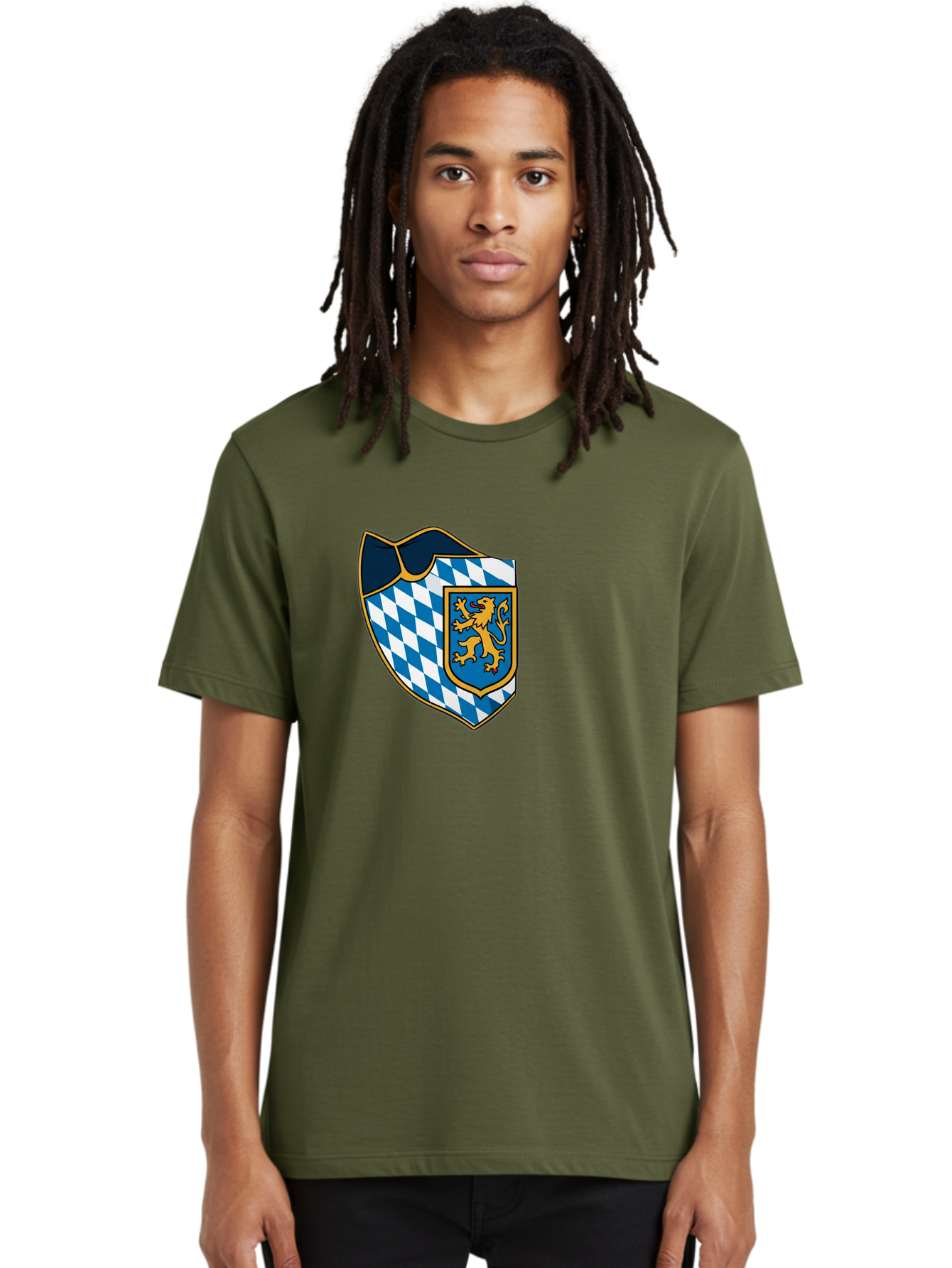 Bavarian-Coat-Of-Arms Men'S Graphic Tee, 100% Cotton, Comfortable Casual Summer Wear, Machine Washable, Vintage Camera, Old Camera, Antique Camera, Black Camera, Classic Photography, Photography Equipment, Nostalgic Device, Film Camera, Bal774