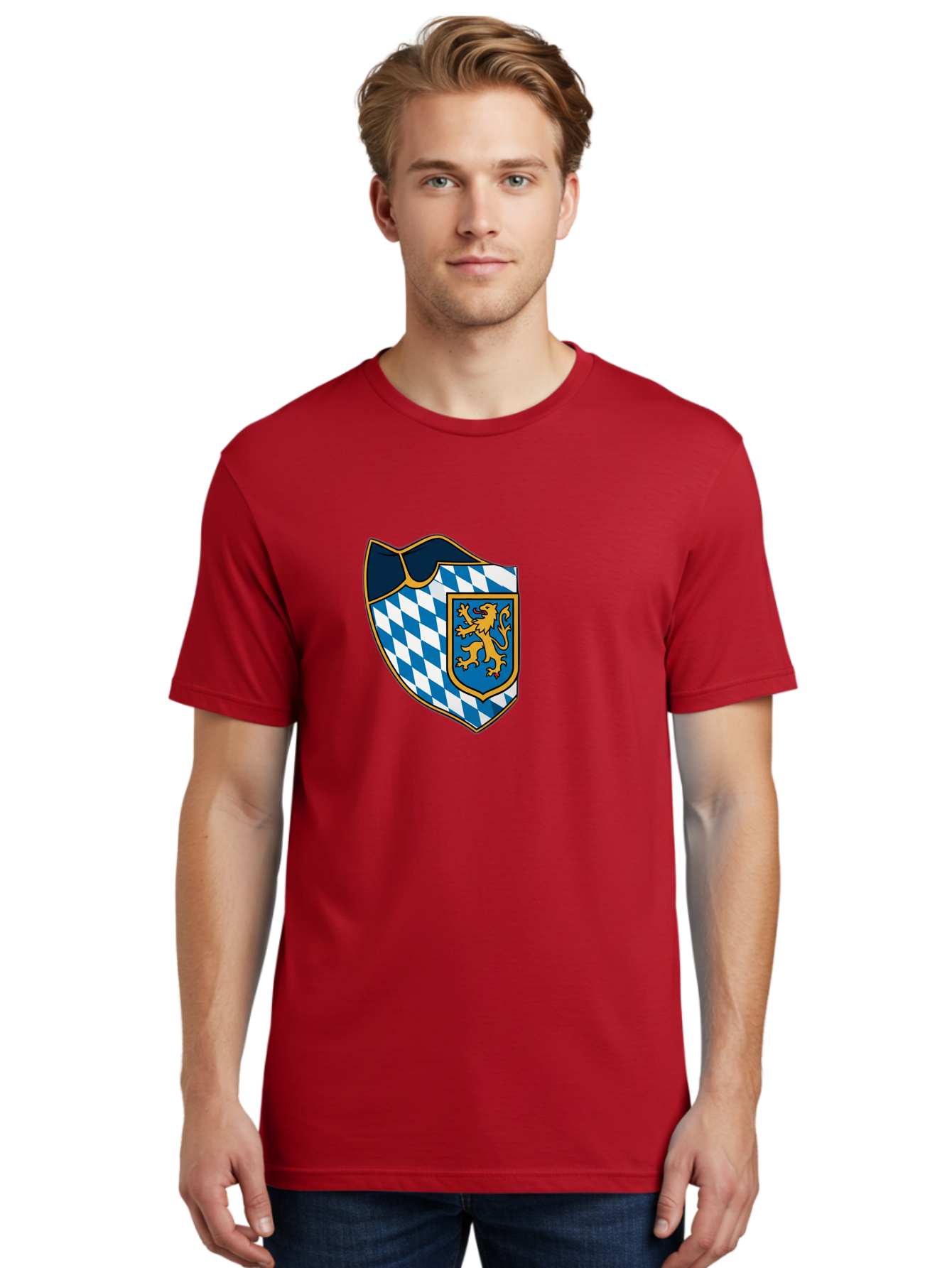 Bavarian-Coat-Of-Arms Men'S Graphic Tee, 100% Cotton, Comfortable Casual Summer Wear, Machine Washable, Vintage Camera, Old Camera, Antique Camera, Black Camera, Classic Photography, Photography Equipment, Nostalgic Device, Film Camera, Bal774