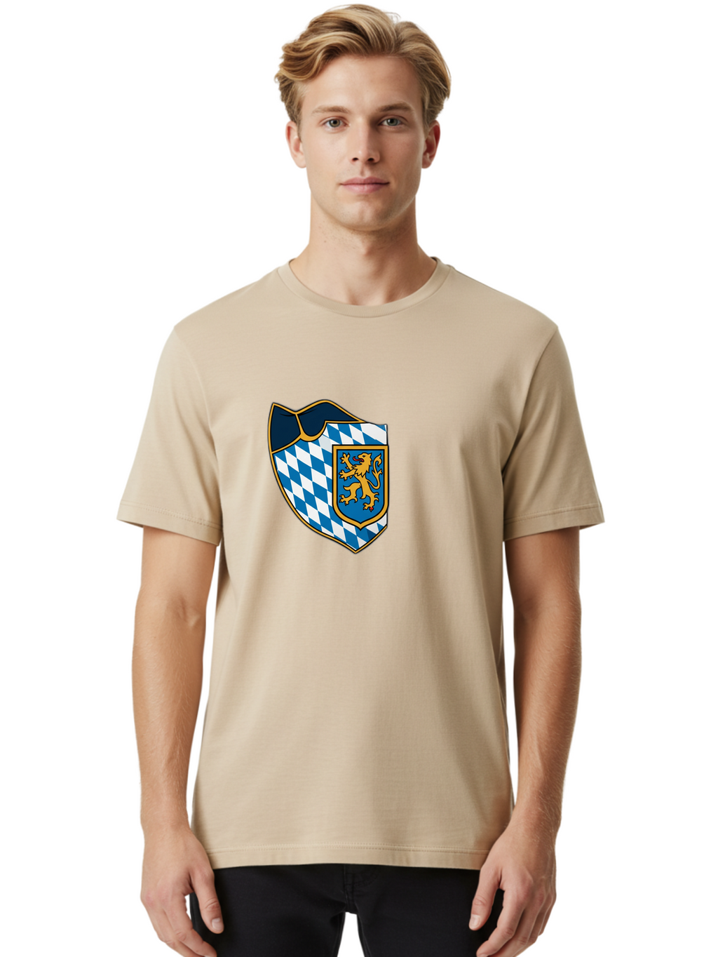 Bavarian-Coat-Of-Arms Men'S Graphic Tee, 100% Cotton, Comfortable Casual Summer Wear, Machine Washable, Vintage Camera, Old Camera, Antique Camera, Black Camera, Classic Photography, Photography Equipment, Nostalgic Device, Film Camera, Bal774