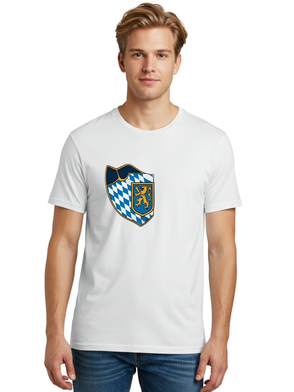 Bavarian-Coat-Of-Arms Men'S Graphic Tee, 100% Cotton, Comfortable Casual Summer Wear, Machine Washable, Vintage Camera, Old Camera, Antique Camera, Black Camera, Classic Photography, Photography Equipment, Nostalgic Device, Film Camera, Bal774