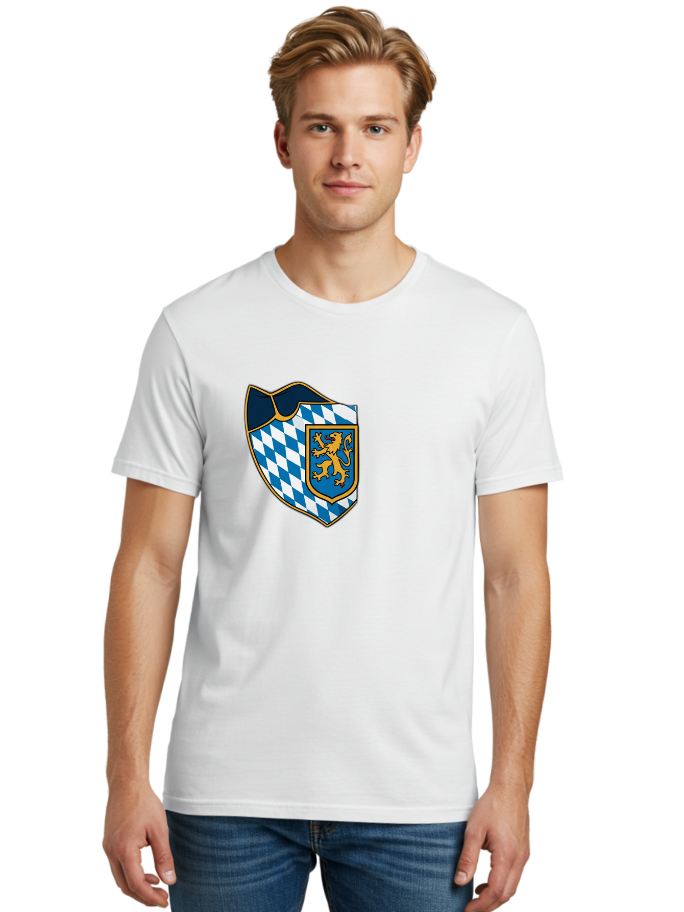 Bavarian-Coat-Of-Arms Men'S Graphic Tee, 100% Cotton, Comfortable Casual Summer Wear, Machine Washable, Vintage Camera, Old Camera, Antique Camera, Black Camera, Classic Photography, Photography Equipment, Nostalgic Device, Film Camera, Bal774