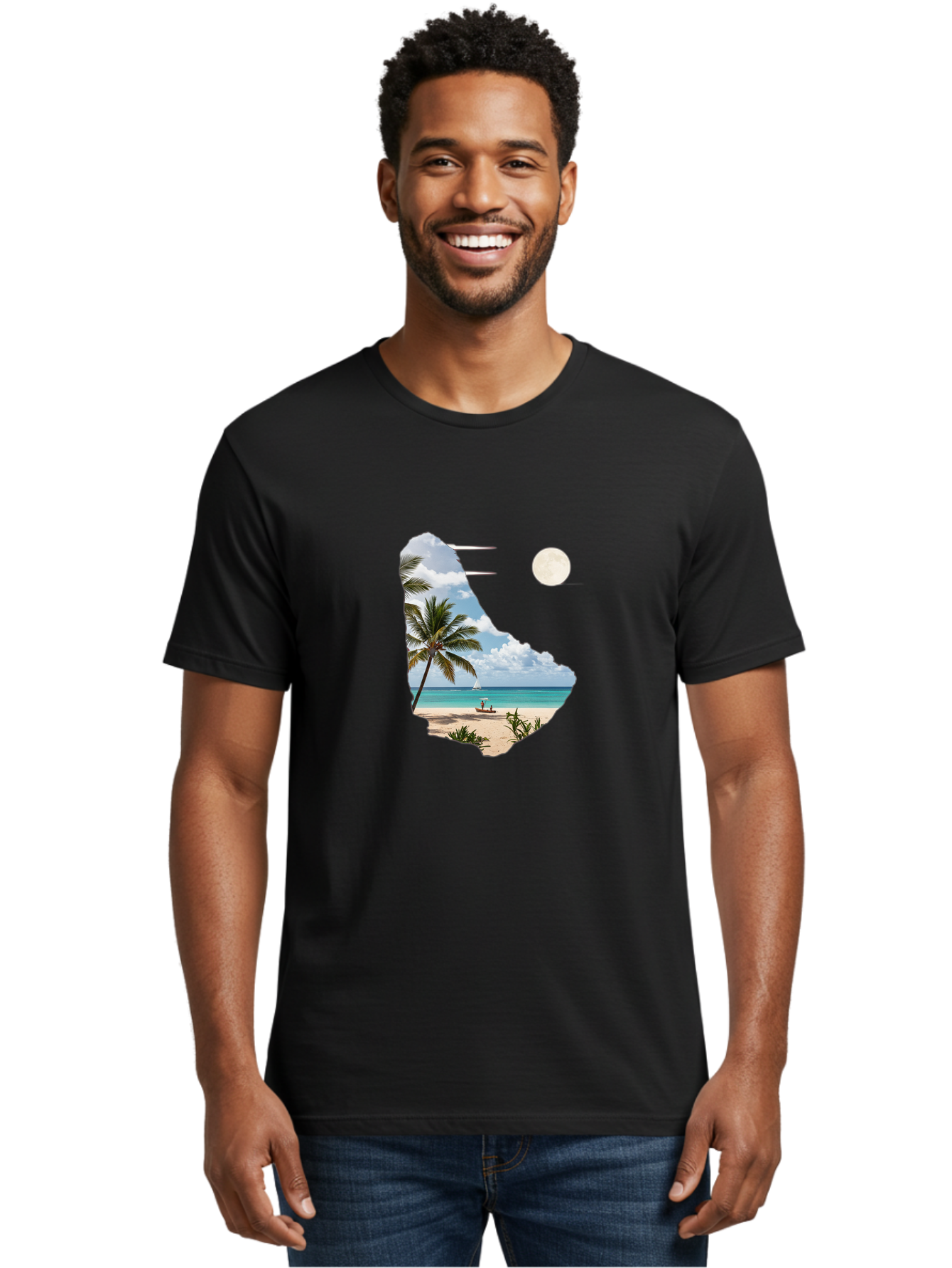 Beach-Scene-In-Map Men'S Graphic Tee, 100% Cotton, Comfortable Casual Summer Wear, Machine Washable, Vintage Camera, Old Camera, Antique Camera, Black Camera, Classic Photography, Photography Equipment, Nostalgic Device, Film Camera, Bal777