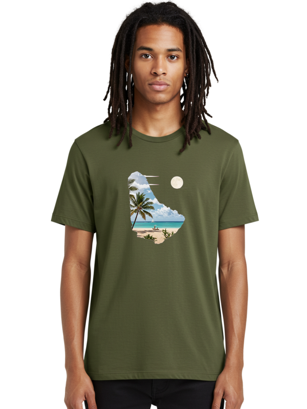Beach-Scene-In-Map Men'S Graphic Tee, 100% Cotton, Comfortable Casual Summer Wear, Machine Washable, Vintage Camera, Old Camera, Antique Camera, Black Camera, Classic Photography, Photography Equipment, Nostalgic Device, Film Camera, Bal777