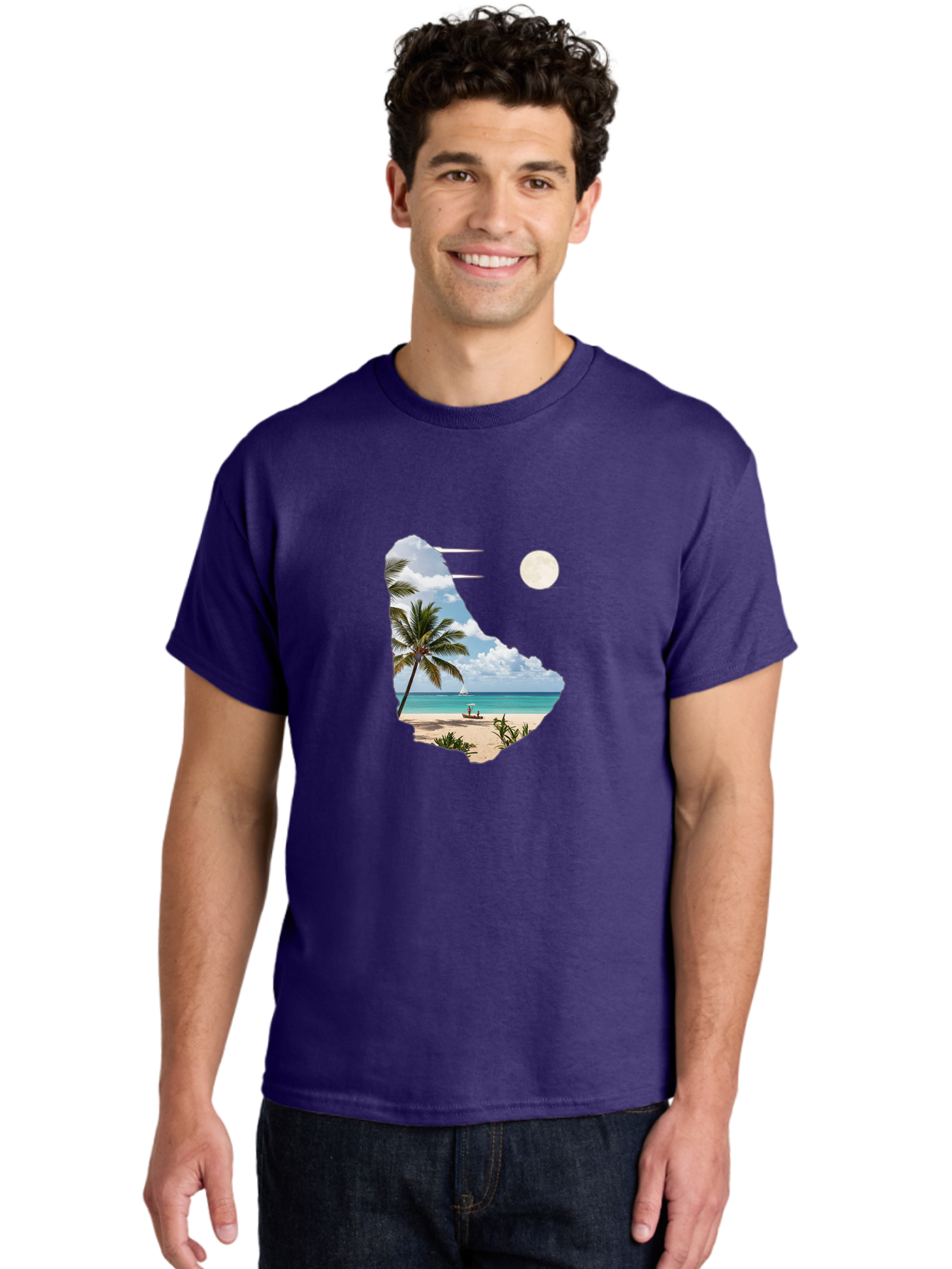 Beach-Scene-In-Map Men'S Graphic Tee, 100% Cotton, Comfortable Casual Summer Wear, Machine Washable, Vintage Camera, Old Camera, Antique Camera, Black Camera, Classic Photography, Photography Equipment, Nostalgic Device, Film Camera, Bal777