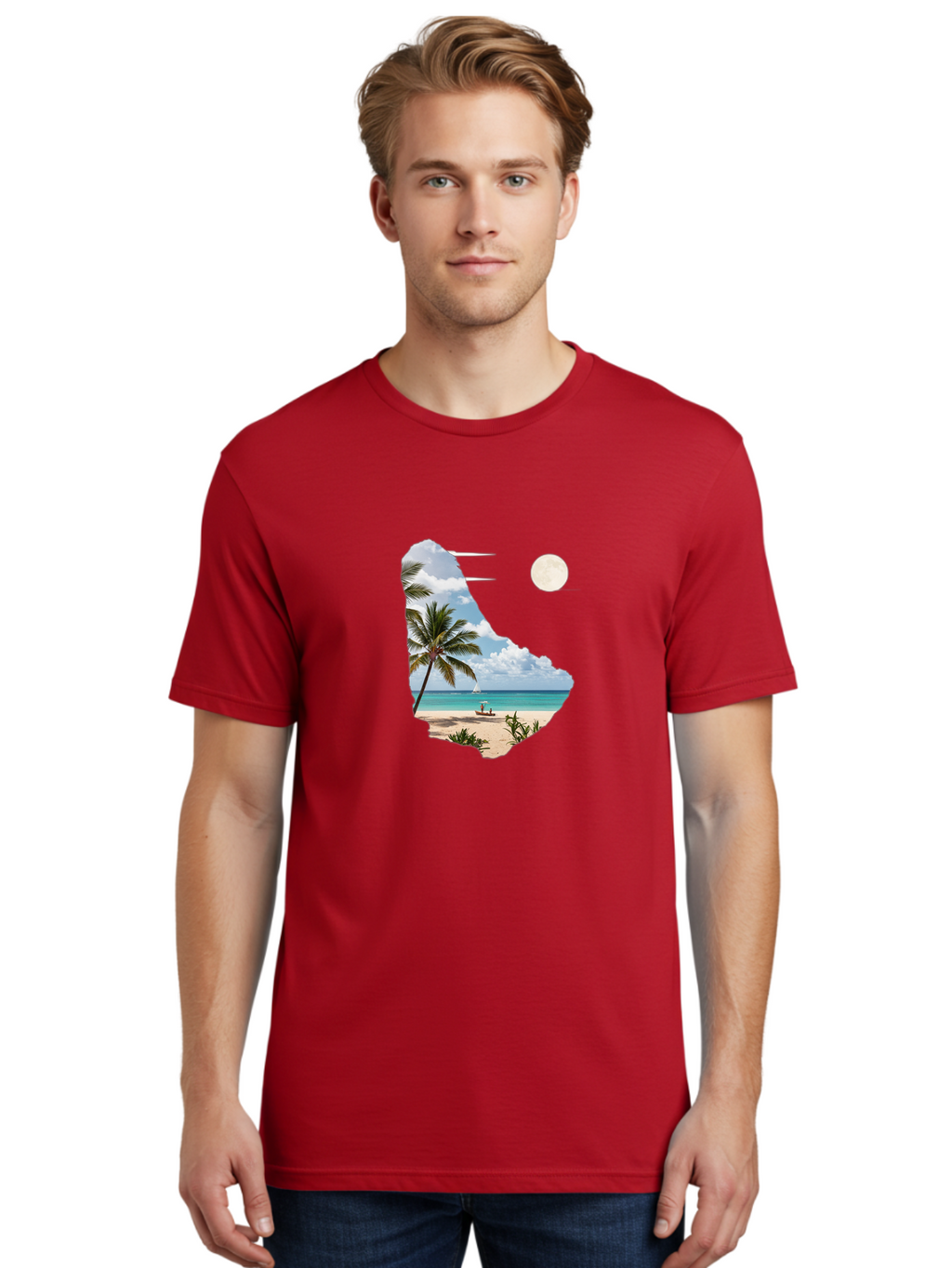 Beach-Scene-In-Map Men'S Graphic Tee, 100% Cotton, Comfortable Casual Summer Wear, Machine Washable, Vintage Camera, Old Camera, Antique Camera, Black Camera, Classic Photography, Photography Equipment, Nostalgic Device, Film Camera, Bal777