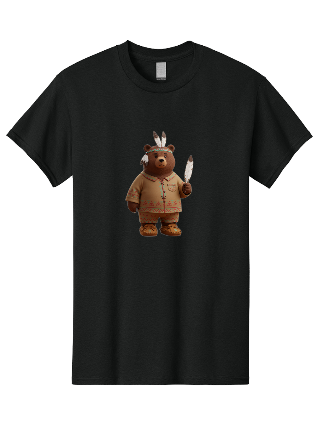 Bear-In-Native-American-Costume Men'S Graphic Tee, 100% Cotton, Comfortable Casual Summer Wear, Machine Washable, Vintage Camera, Old Camera, Antique Camera, Black Camera, Classic Photography, Photography Equipment, Nostalgic Device, Bal779