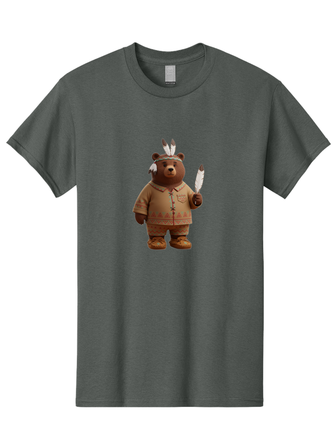 Bear-In-Native-American-Costume Men'S Graphic Tee, 100% Cotton, Comfortable Casual Summer Wear, Machine Washable, Vintage Camera, Old Camera, Antique Camera, Black Camera, Classic Photography, Photography Equipment, Nostalgic Device, Bal779
