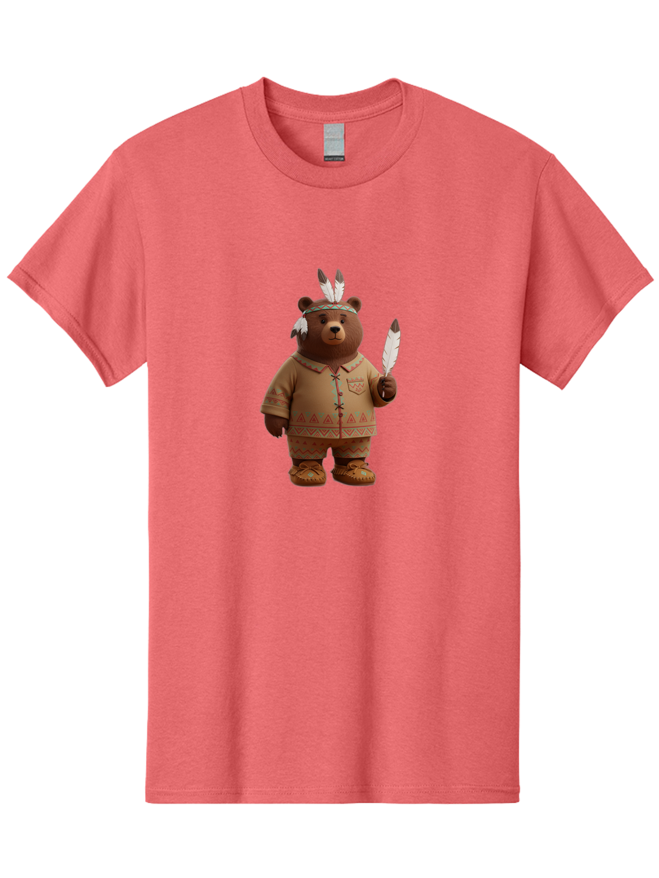 Bear-In-Native-American-Costume Men'S Graphic Tee, 100% Cotton, Comfortable Casual Summer Wear, Machine Washable, Vintage Camera, Old Camera, Antique Camera, Black Camera, Classic Photography, Photography Equipment, Nostalgic Device, Bal779