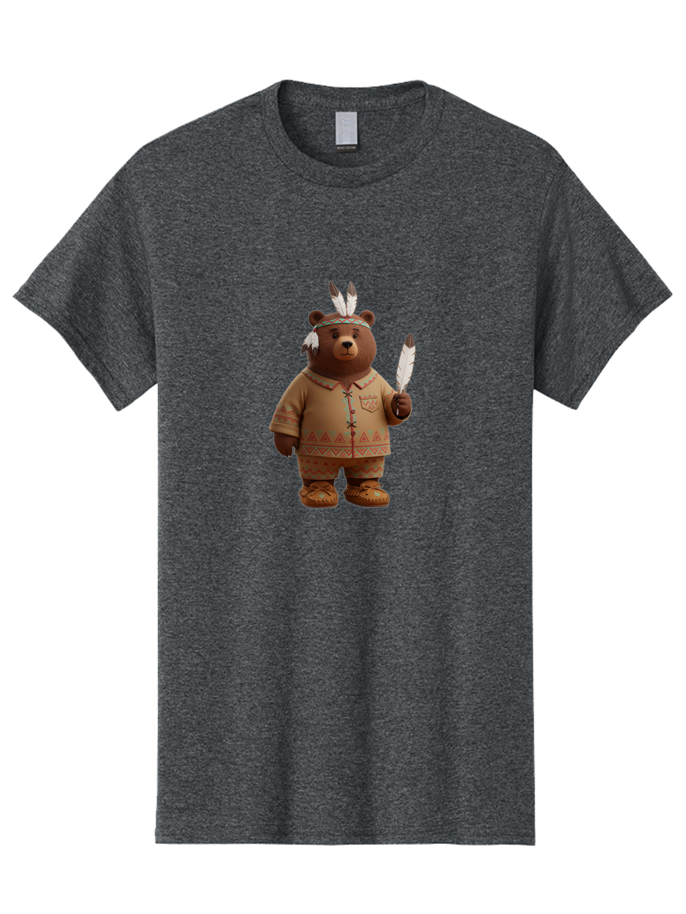 Bear-In-Native-American-Costume Men'S Graphic Tee, 100% Cotton, Comfortable Casual Summer Wear, Machine Washable, Vintage Camera, Old Camera, Antique Camera, Black Camera, Classic Photography, Photography Equipment, Nostalgic Device, Bal779