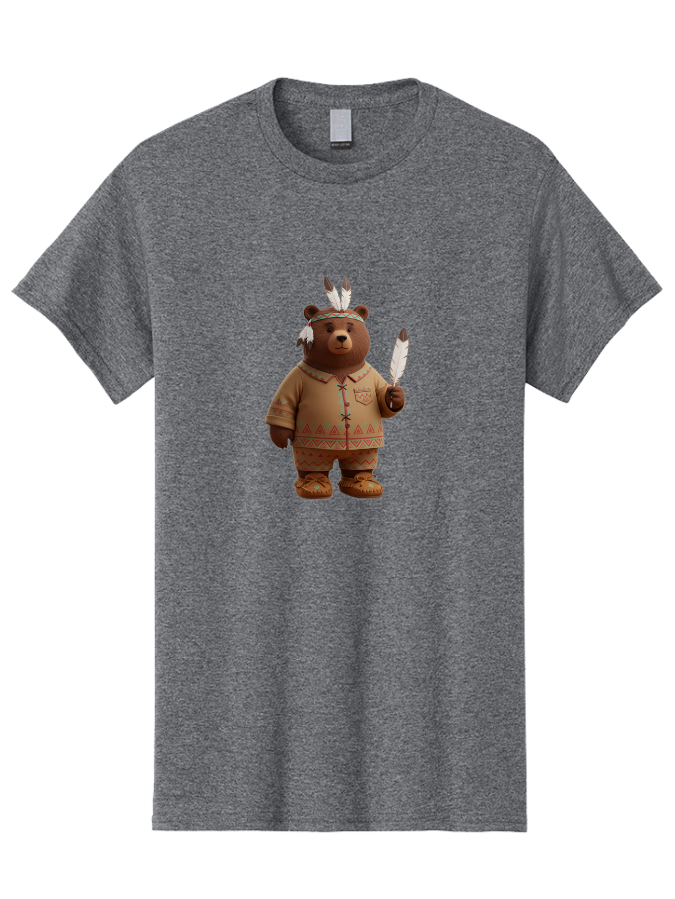 Bear-In-Native-American-Costume Men'S Graphic Tee, 100% Cotton, Comfortable Casual Summer Wear, Machine Washable, Vintage Camera, Old Camera, Antique Camera, Black Camera, Classic Photography, Photography Equipment, Nostalgic Device, Bal779