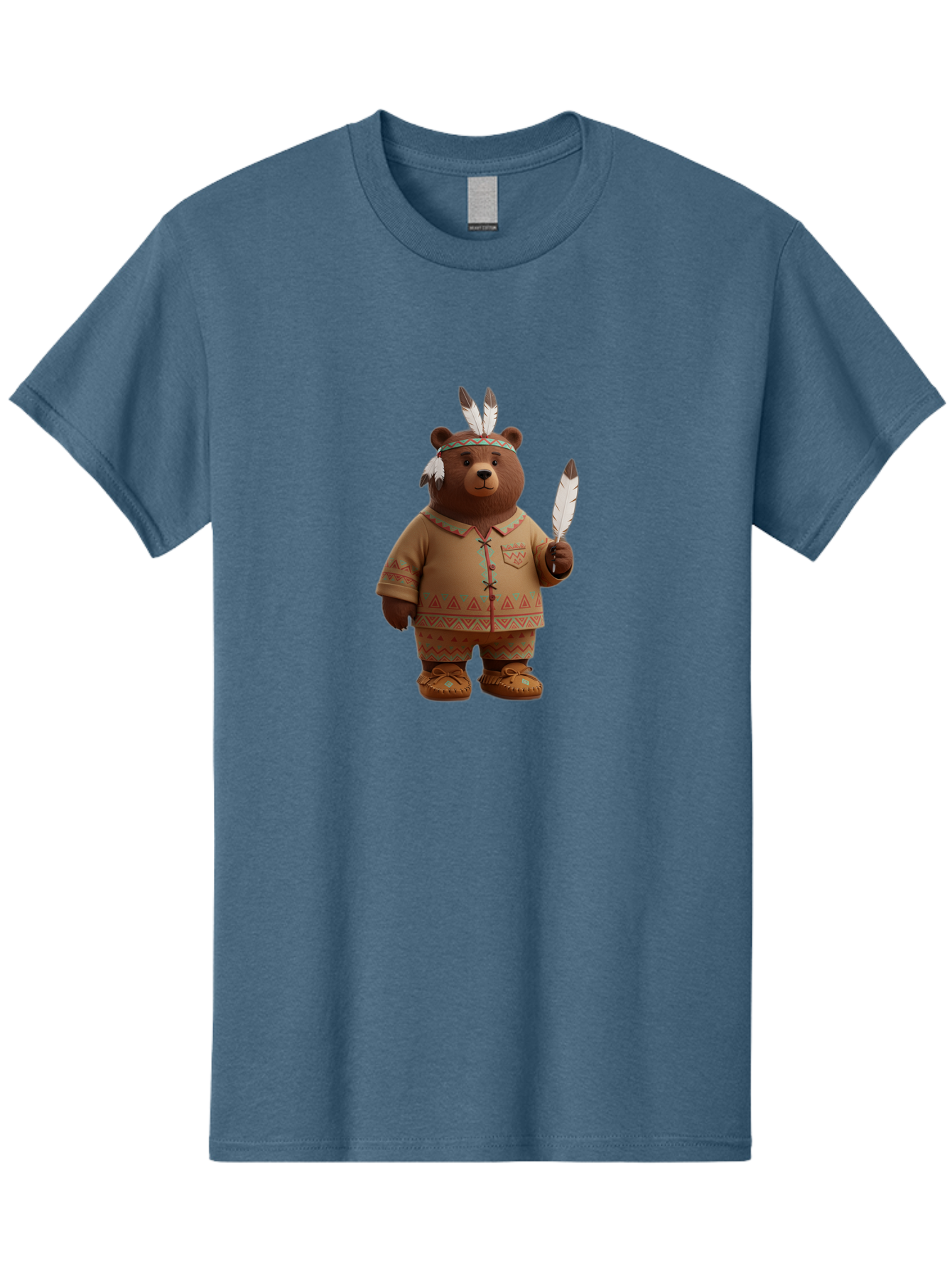 Bear-In-Native-American-Costume Men'S Graphic Tee, 100% Cotton, Comfortable Casual Summer Wear, Machine Washable, Vintage Camera, Old Camera, Antique Camera, Black Camera, Classic Photography, Photography Equipment, Nostalgic Device, Bal779