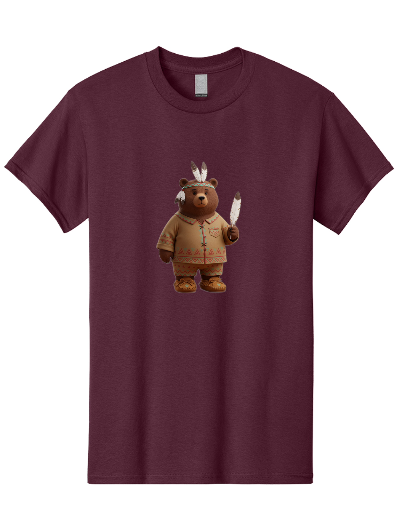 Bear-In-Native-American-Costume Men'S Graphic Tee, 100% Cotton, Comfortable Casual Summer Wear, Machine Washable, Vintage Camera, Old Camera, Antique Camera, Black Camera, Classic Photography, Photography Equipment, Nostalgic Device, Bal779