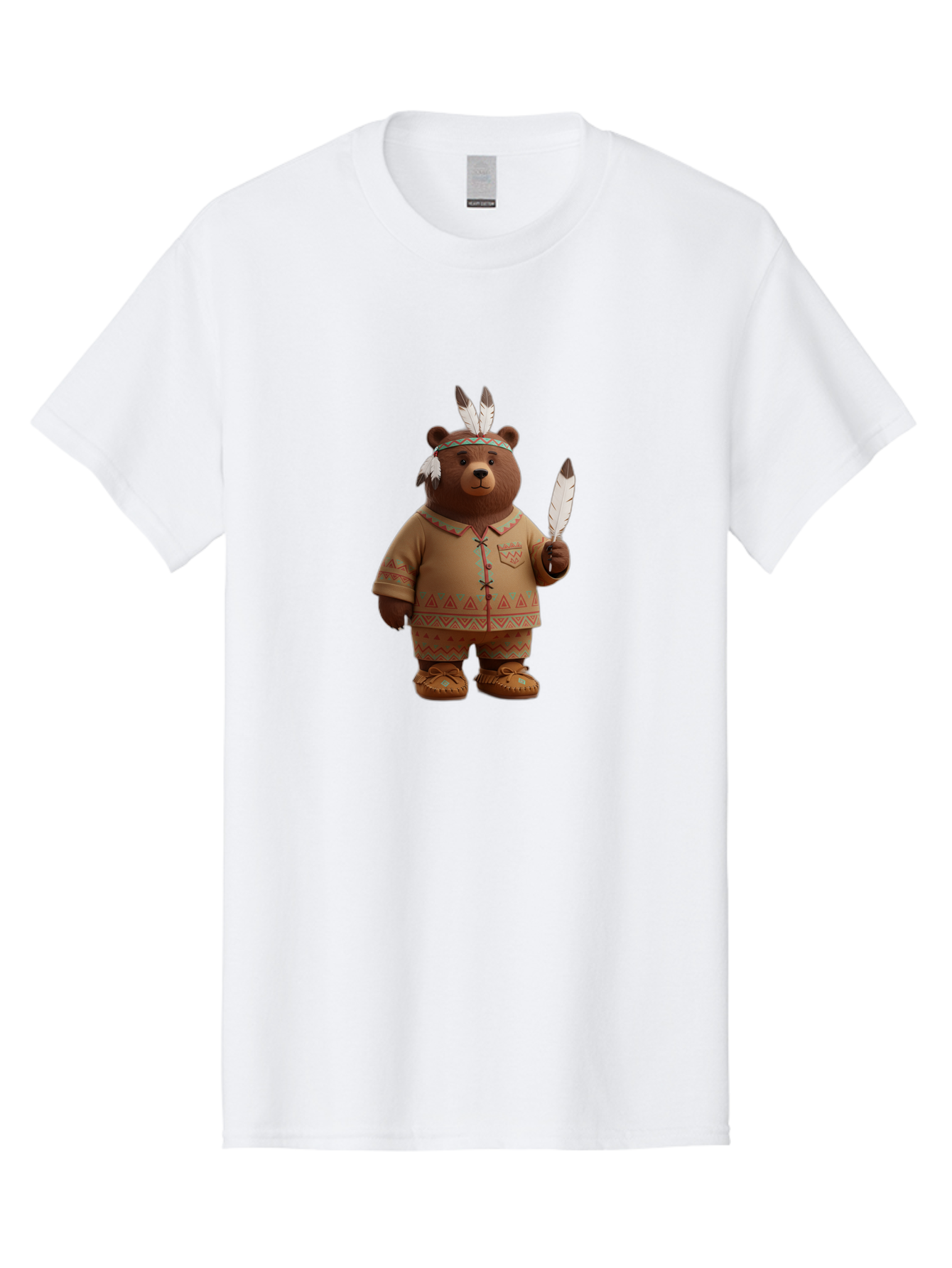 Bear-In-Native-American-Costume Men'S Graphic Tee, 100% Cotton, Comfortable Casual Summer Wear, Machine Washable, Vintage Camera, Old Camera, Antique Camera, Black Camera, Classic Photography, Photography Equipment, Nostalgic Device, Bal779