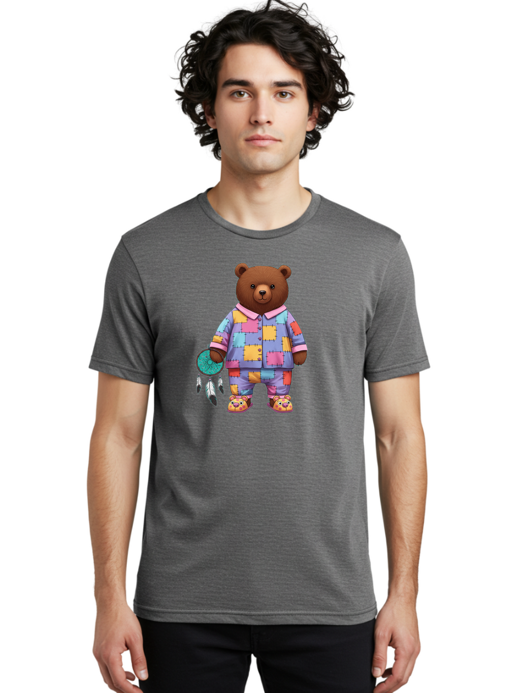 Bear-In-Pajamas-Holding-Dreamcatcher Men'S Graphic Tee, 100% Cotton, Comfortable Casual Summer Wear, Machine Washable, Vintage Camera, Old Camera, Antique Camera, Black Camera, Classic Photography, Photography Equipment, Nostalgic Device, Bal780