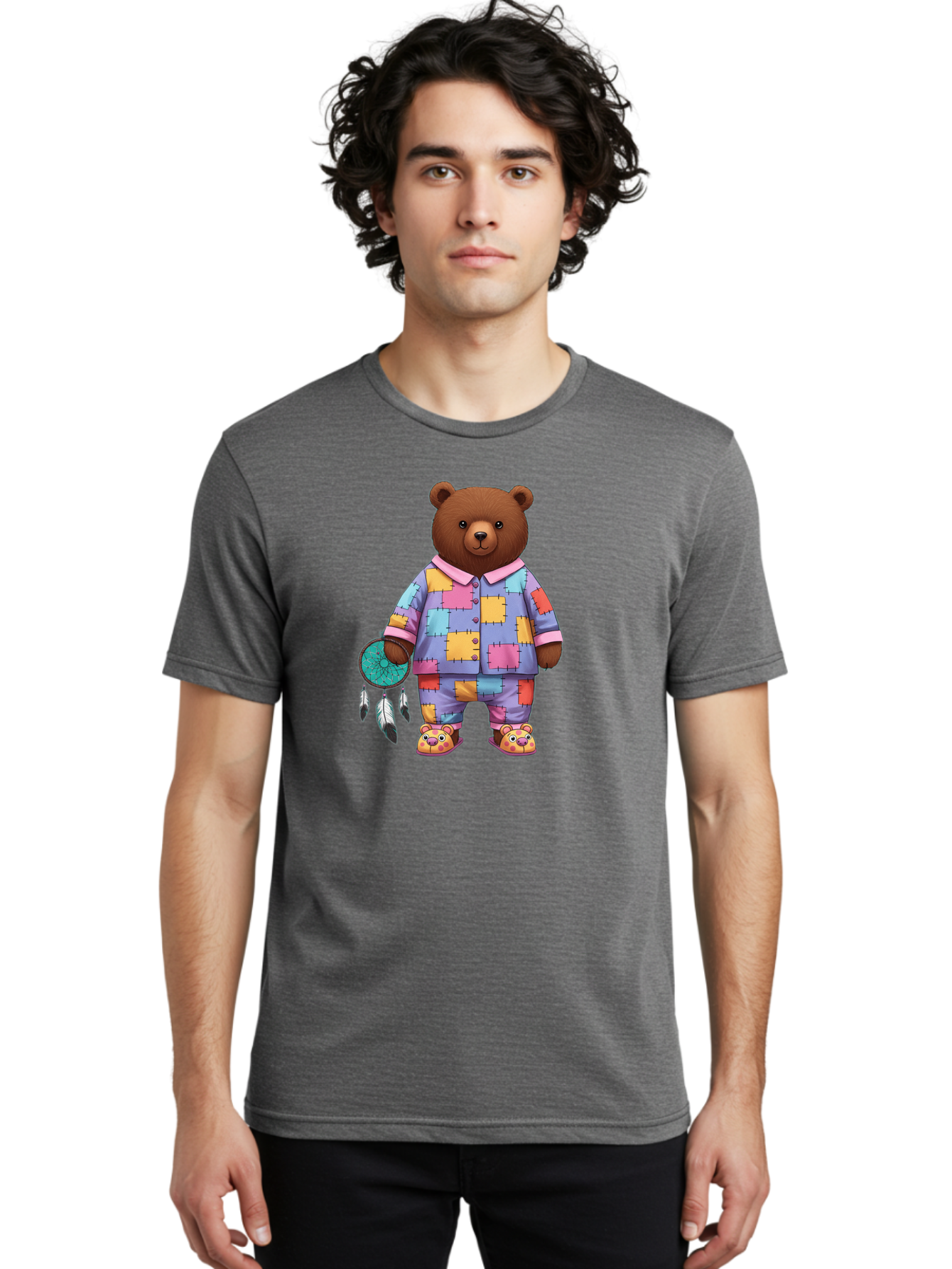 Bear-In-Pajamas-Holding-Dreamcatcher Men'S Graphic Tee, 100% Cotton, Comfortable Casual Summer Wear, Machine Washable, Vintage Camera, Old Camera, Antique Camera, Black Camera, Classic Photography, Photography Equipment, Nostalgic Device, Bal780