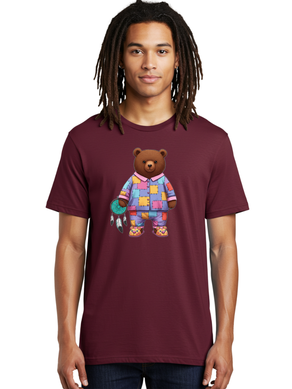 Bear-In-Pajamas-Holding-Dreamcatcher Men'S Graphic Tee, 100% Cotton, Comfortable Casual Summer Wear, Machine Washable, Vintage Camera, Old Camera, Antique Camera, Black Camera, Classic Photography, Photography Equipment, Nostalgic Device, Bal780