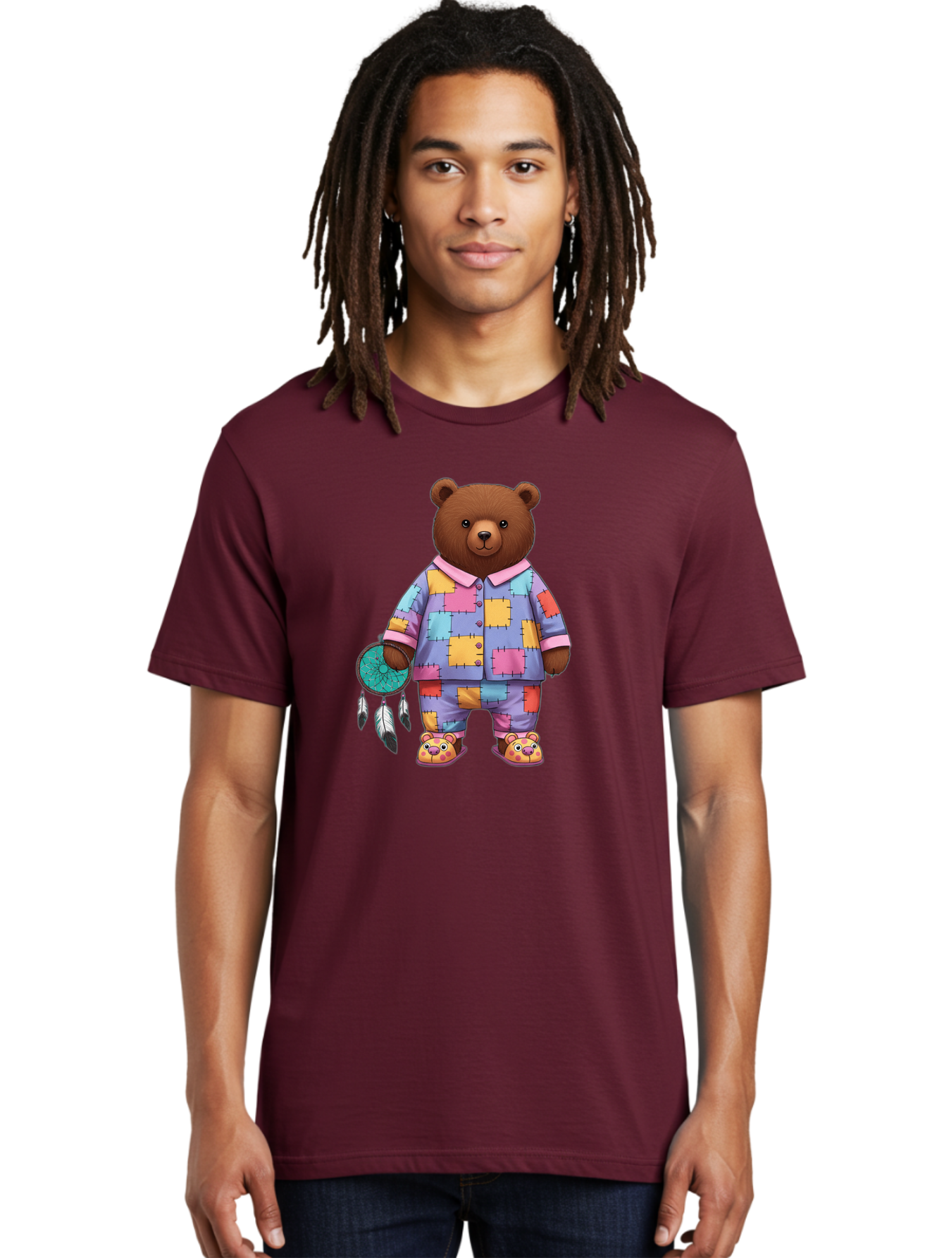 Bear-In-Pajamas-Holding-Dreamcatcher Men'S Graphic Tee, 100% Cotton, Comfortable Casual Summer Wear, Machine Washable, Vintage Camera, Old Camera, Antique Camera, Black Camera, Classic Photography, Photography Equipment, Nostalgic Device, Bal780