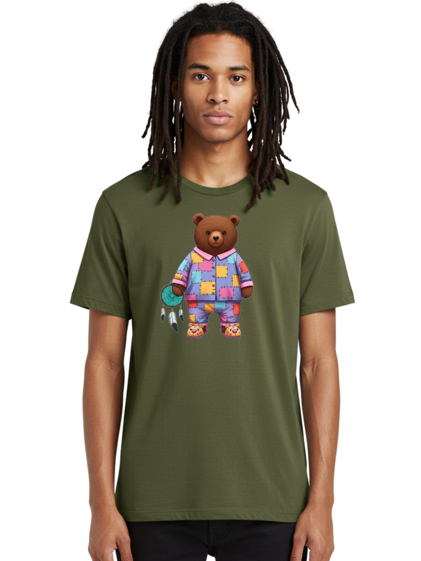 Bear-In-Pajamas-Holding-Dreamcatcher Men'S Graphic Tee, 100% Cotton, Comfortable Casual Summer Wear, Machine Washable, Vintage Camera, Old Camera, Antique Camera, Black Camera, Classic Photography, Photography Equipment, Nostalgic Device, Bal780