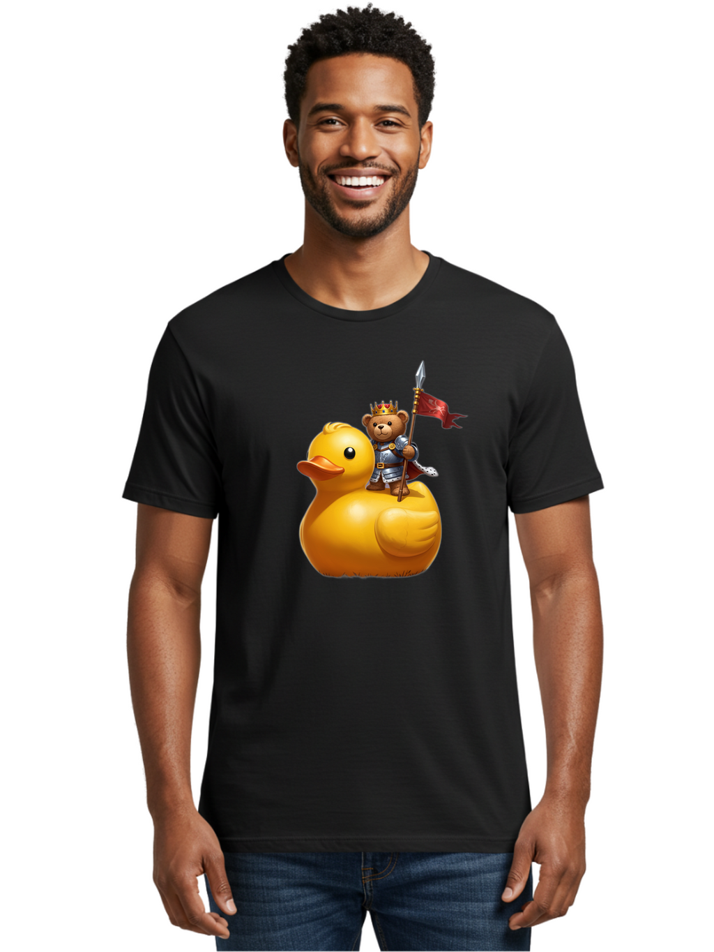 Bear-King-Riding-Duck Men'S Graphic Tee, 100% Cotton, Comfortable Casual Summer Wear, Machine Washable, Vintage Camera, Old Camera, Antique Camera, Black Camera, Classic Photography, Photography Equipment, Nostalgic Device, Film Camera, Bal782