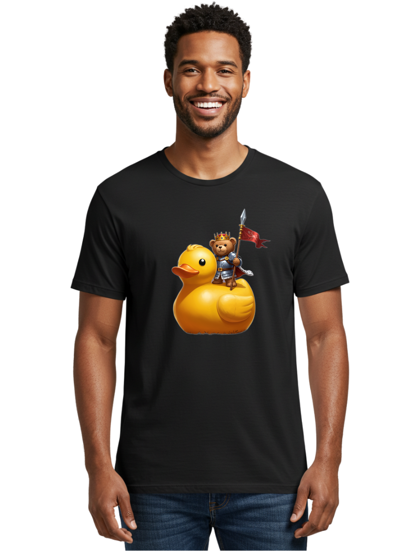 Bear-King-Riding-Duck Men'S Graphic Tee, 100% Cotton, Comfortable Casual Summer Wear, Machine Washable, Vintage Camera, Old Camera, Antique Camera, Black Camera, Classic Photography, Photography Equipment, Nostalgic Device, Film Camera, Bal782