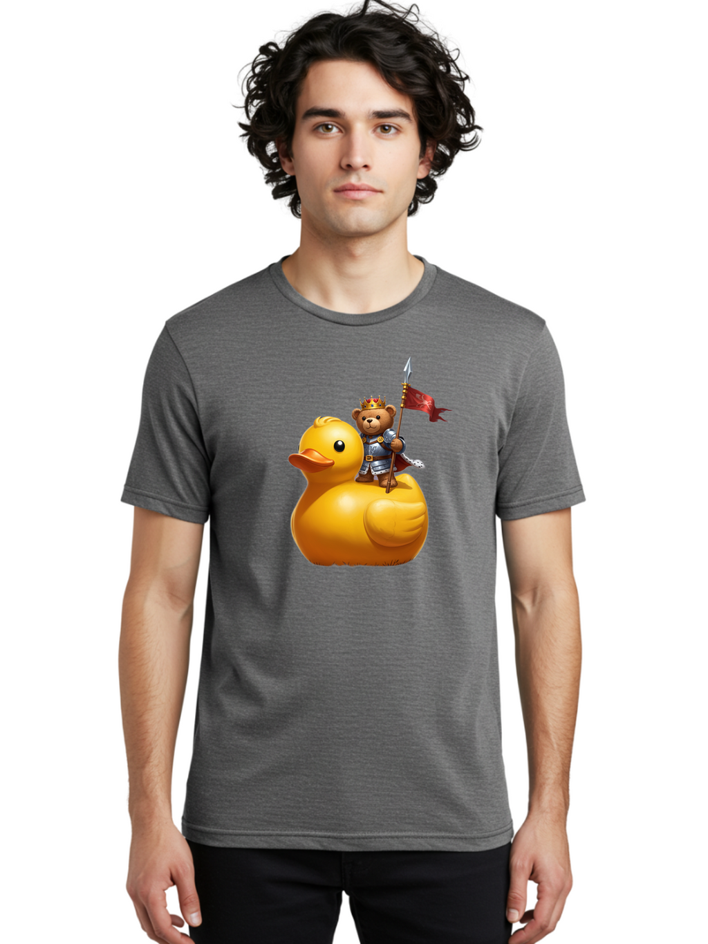 Bear-King-Riding-Duck Men'S Graphic Tee, 100% Cotton, Comfortable Casual Summer Wear, Machine Washable, Vintage Camera, Old Camera, Antique Camera, Black Camera, Classic Photography, Photography Equipment, Nostalgic Device, Film Camera, Bal782