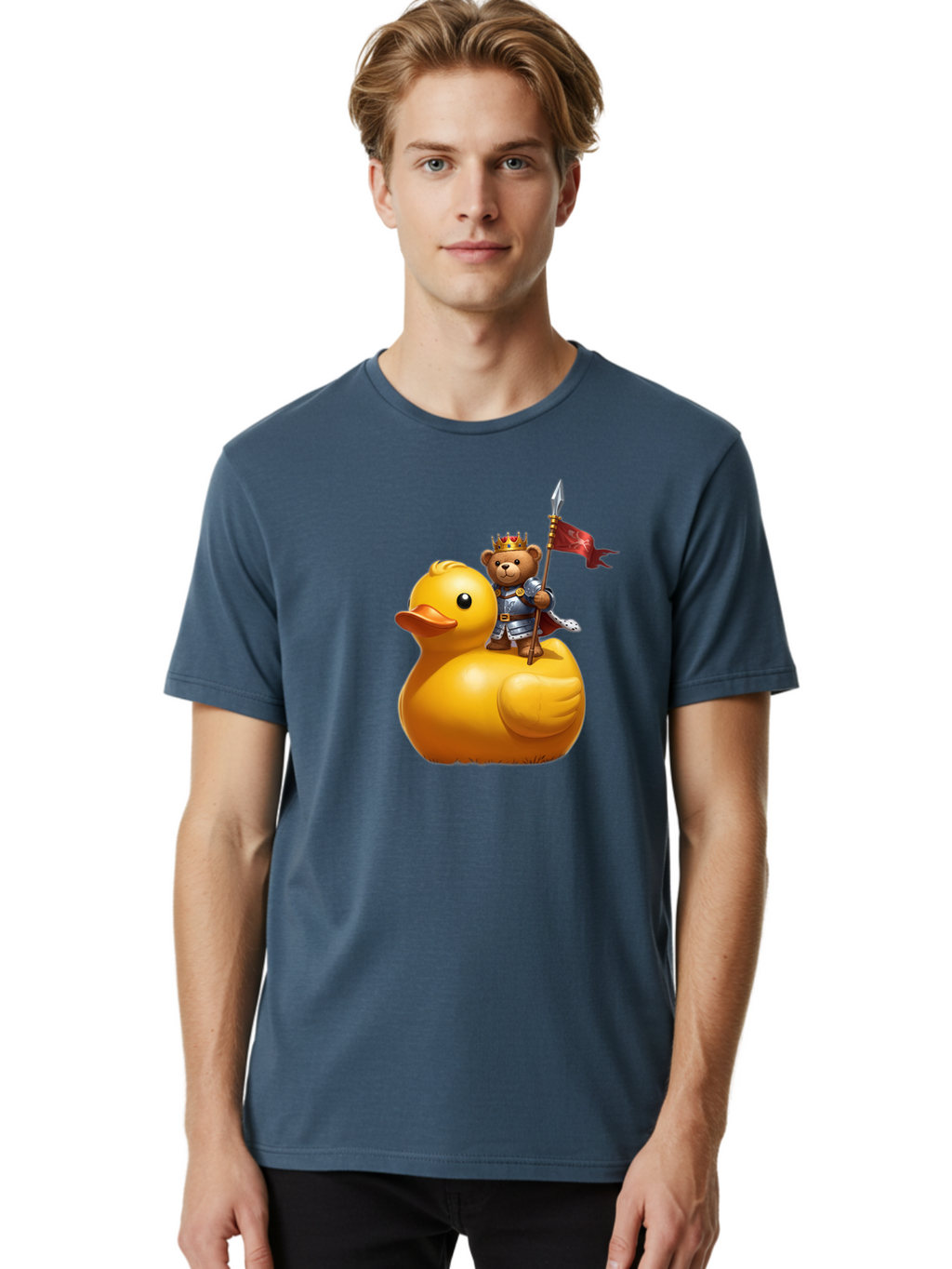 Bear-King-Riding-Duck Men'S Graphic Tee, 100% Cotton, Comfortable Casual Summer Wear, Machine Washable, Vintage Camera, Old Camera, Antique Camera, Black Camera, Classic Photography, Photography Equipment, Nostalgic Device, Film Camera, Bal782