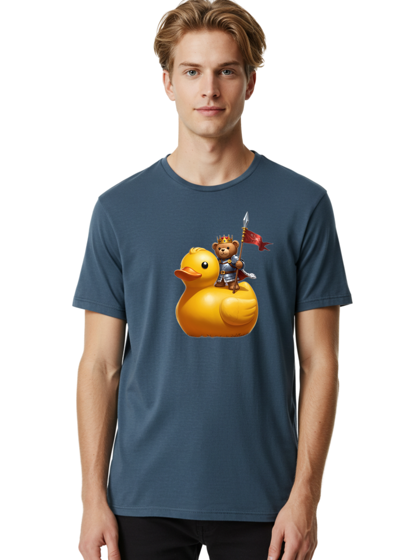 Bear-King-Riding-Duck Men'S Graphic Tee, 100% Cotton, Comfortable Casual Summer Wear, Machine Washable, Vintage Camera, Old Camera, Antique Camera, Black Camera, Classic Photography, Photography Equipment, Nostalgic Device, Film Camera, Bal782
